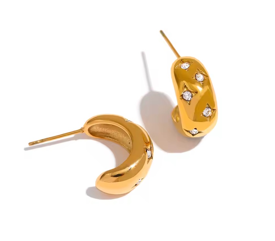 Brincos Star Zirconia - Dourado