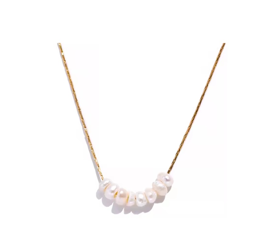 Colar Pérolas Naturais - Dourado