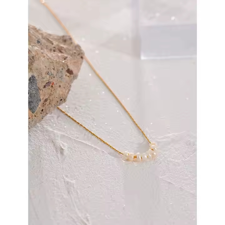 Colar Pérolas Naturais - Dourado