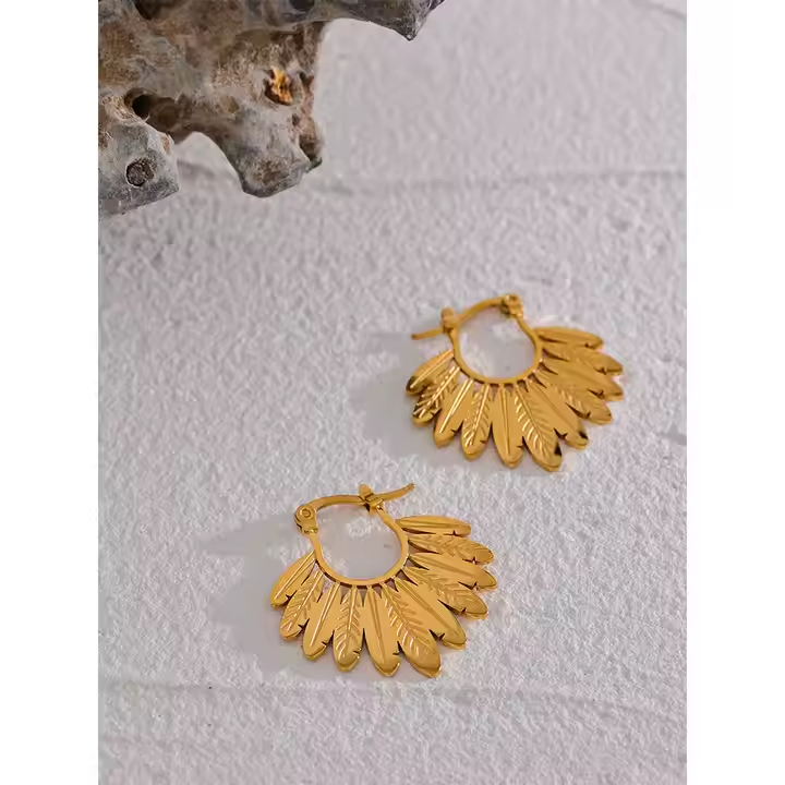 Brincos Folhas - Dourado