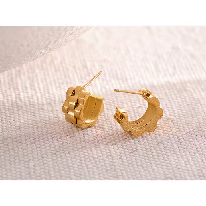 Brincos Argola aberta Chunky - Dourado