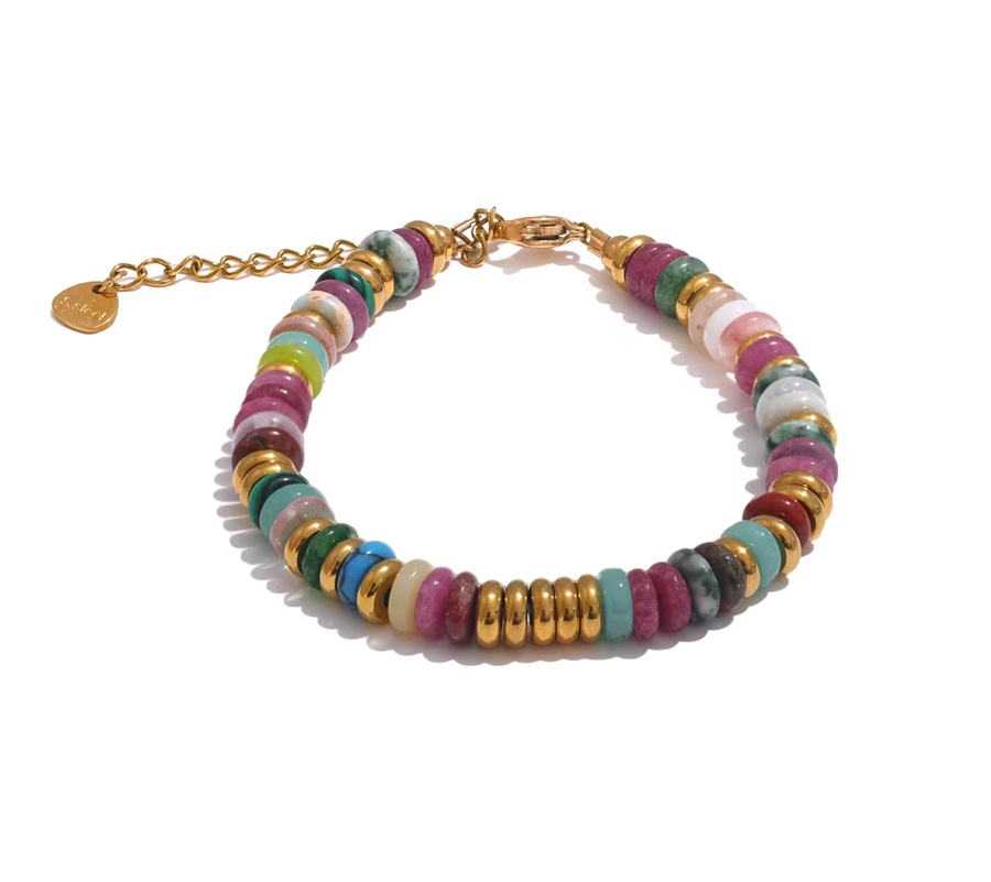 Pulseira Pedra natural Amazon - Dourado