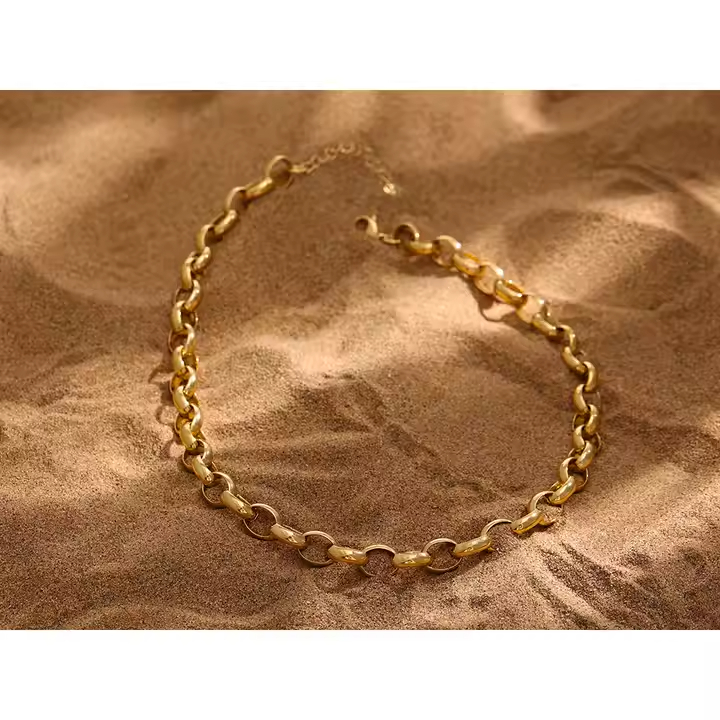 Colar Correntes Chunky - Dourado