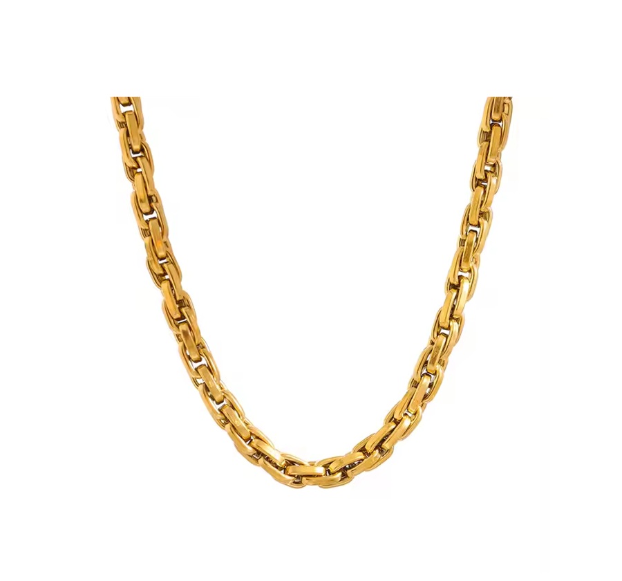 Colar Correntes Chunky - Dourado