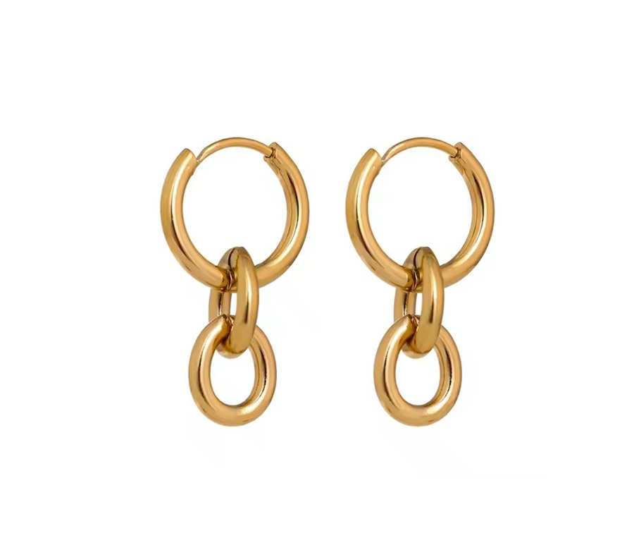 Brincos Argola fechada tripla - Dourado