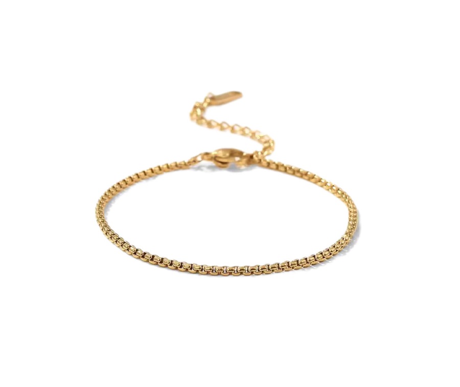 Pulseira malha fina - Dourado