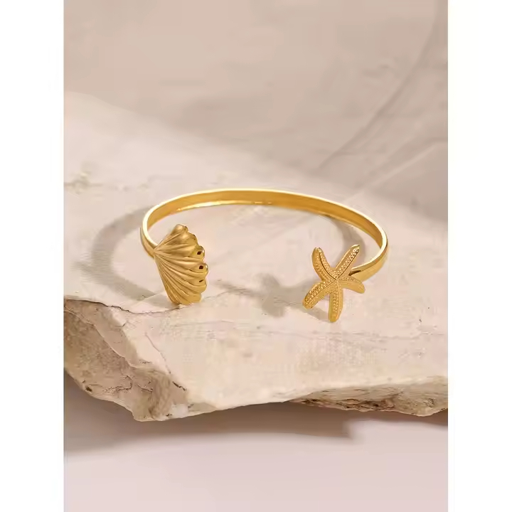 Pulseira Oceano - bracelete ajustável - Dourado