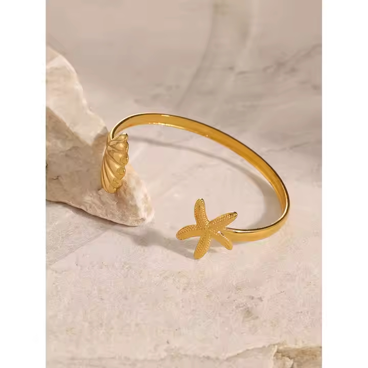 Pulseira Oceano - bracelete ajustável - Dourado