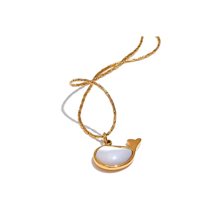 Colar Pingente Baleia - Dourado