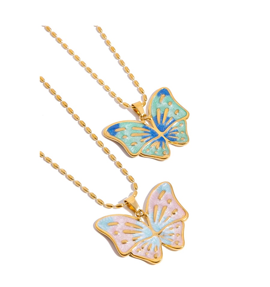 Colar Pingente Borboleta esmaltado