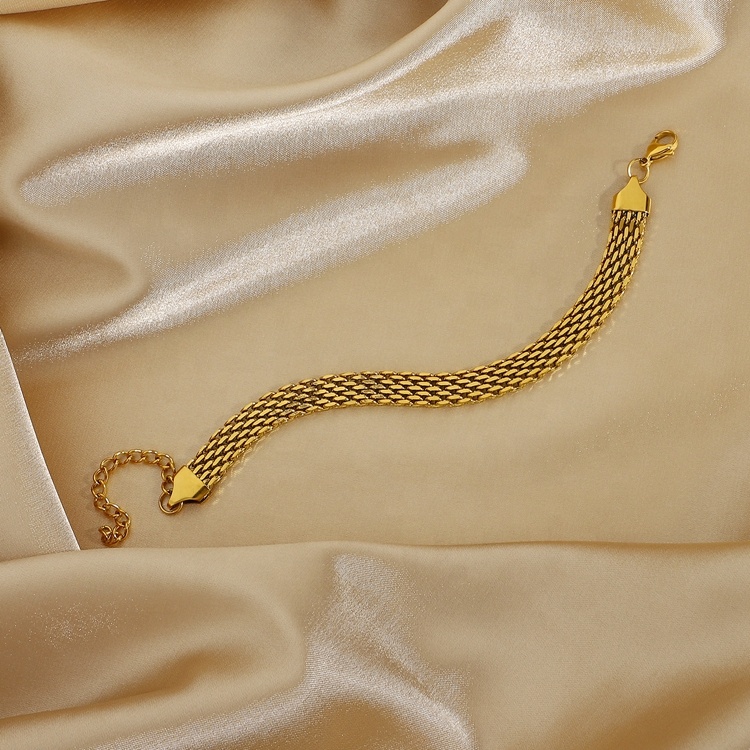 Pulseira malha entrelaçada - Dourado