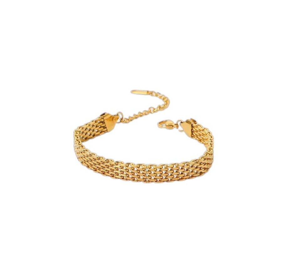Pulseira malha entrelaçada - Dourado