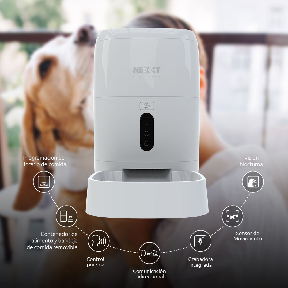 Nexxt Solutions Connectivity Pet Feeder - Camera 1080p Dispensador inteligente de alimento para mascotas