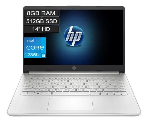 LAPTOP HP 14-DQ5016LA lntel Core i5-1235U 8Gb 512Gb 14" HD Silver 7Z4K9LA