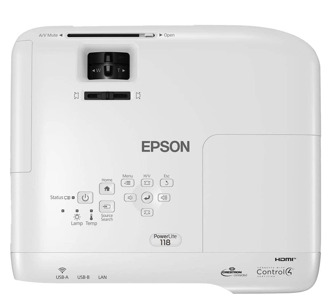 PROYECTOR EPSON POWERLITE 118 XGA 3800 LUMENES/RED/3LCD/HDMI/WIFI OPCIONAL ELPAP11