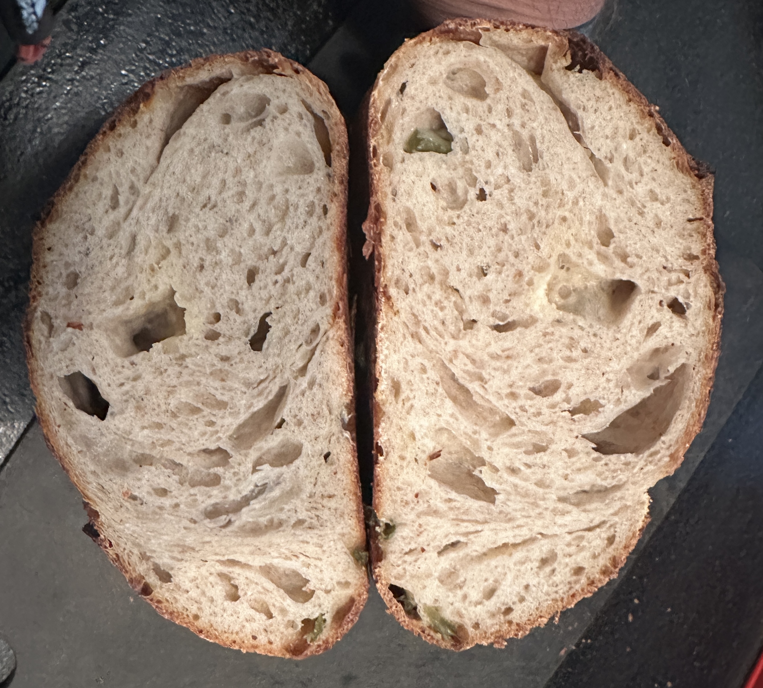 Artisan Sourdough Batard with Jalapeños & Cheddar 