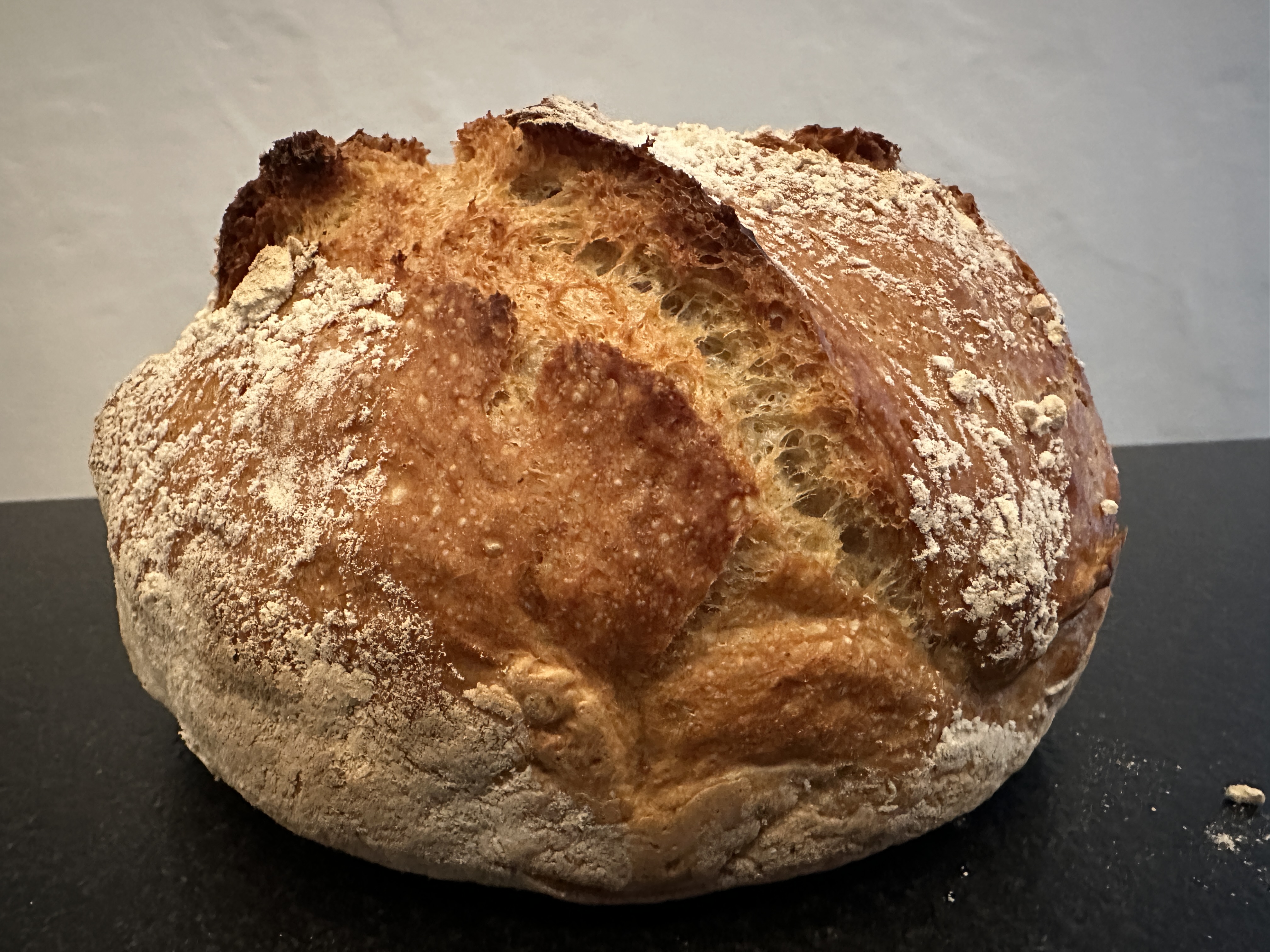Rustic artisan boule with rye using organic flour