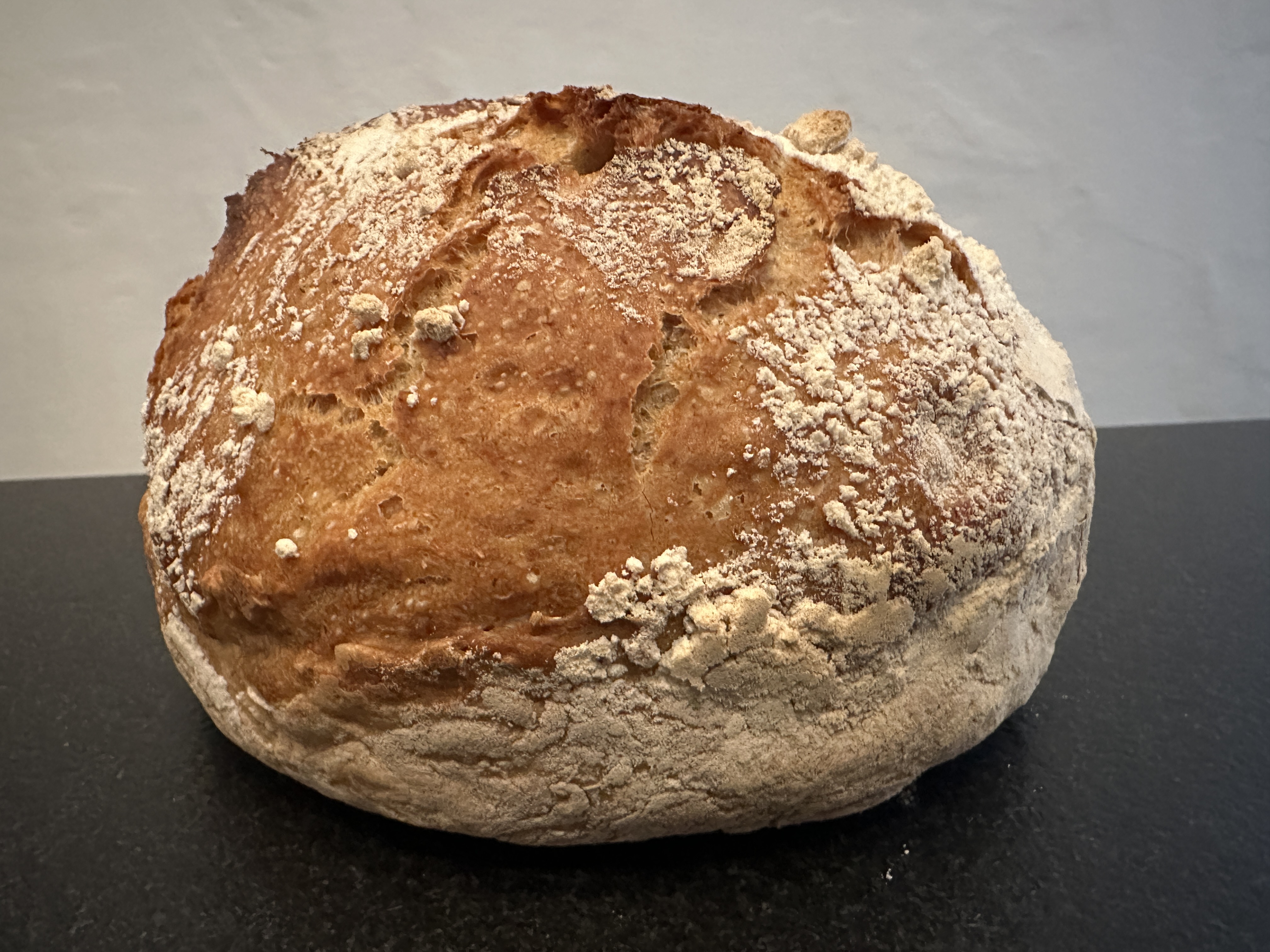 Rustic artisan boule with rye using organic flour