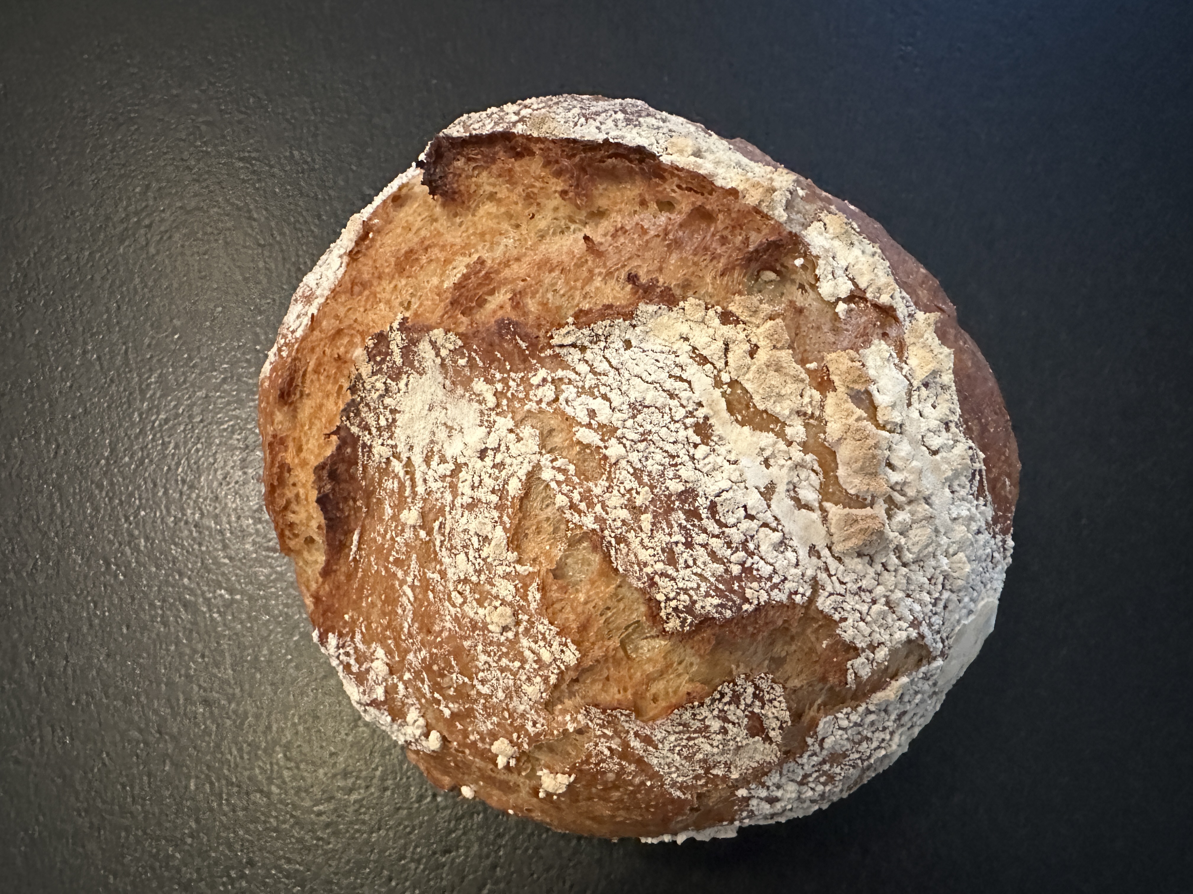 Rustic artisan boule with rye using organic flour