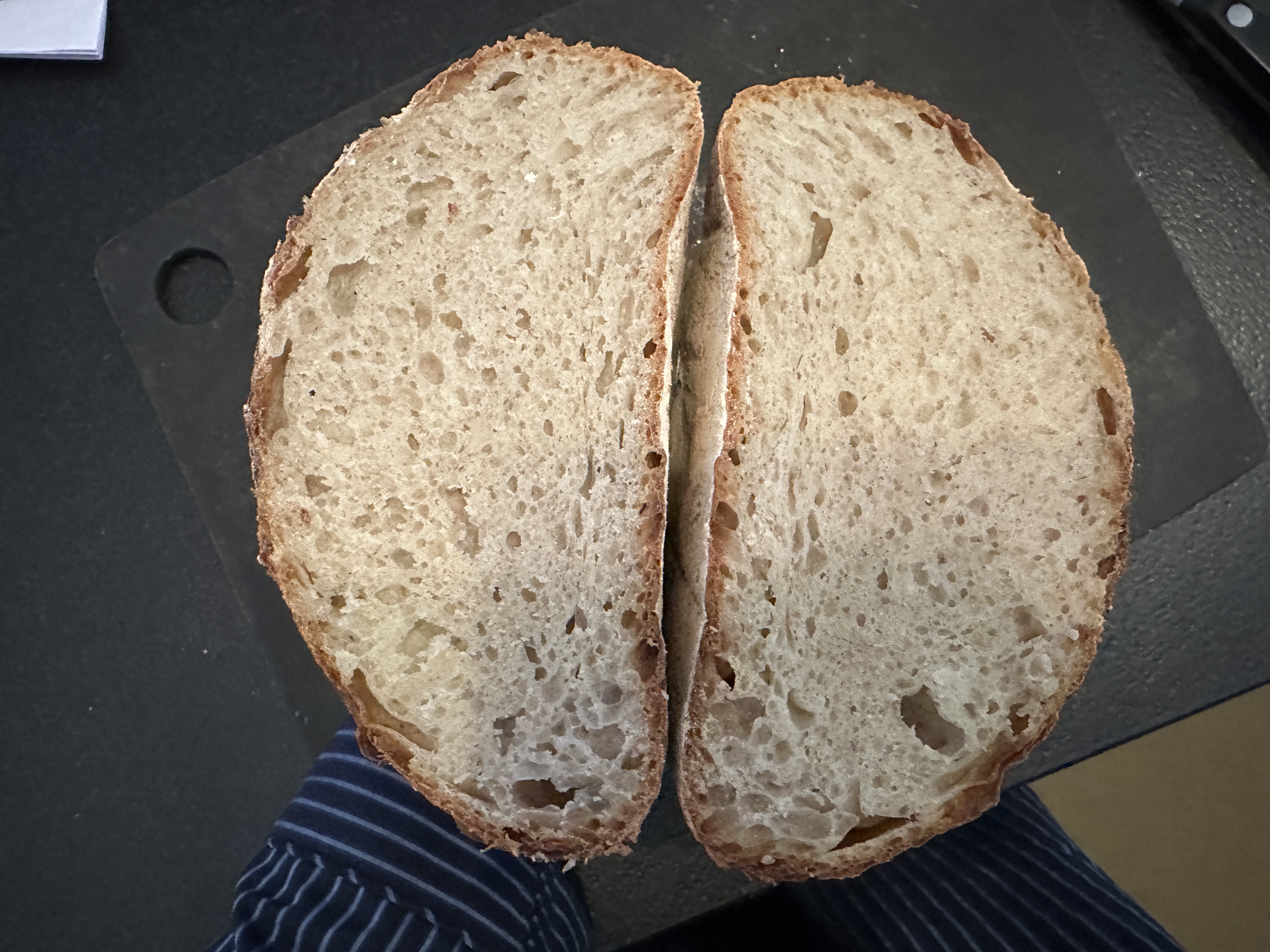 Rustic artisan rye boule with extended fermentation and high hydration