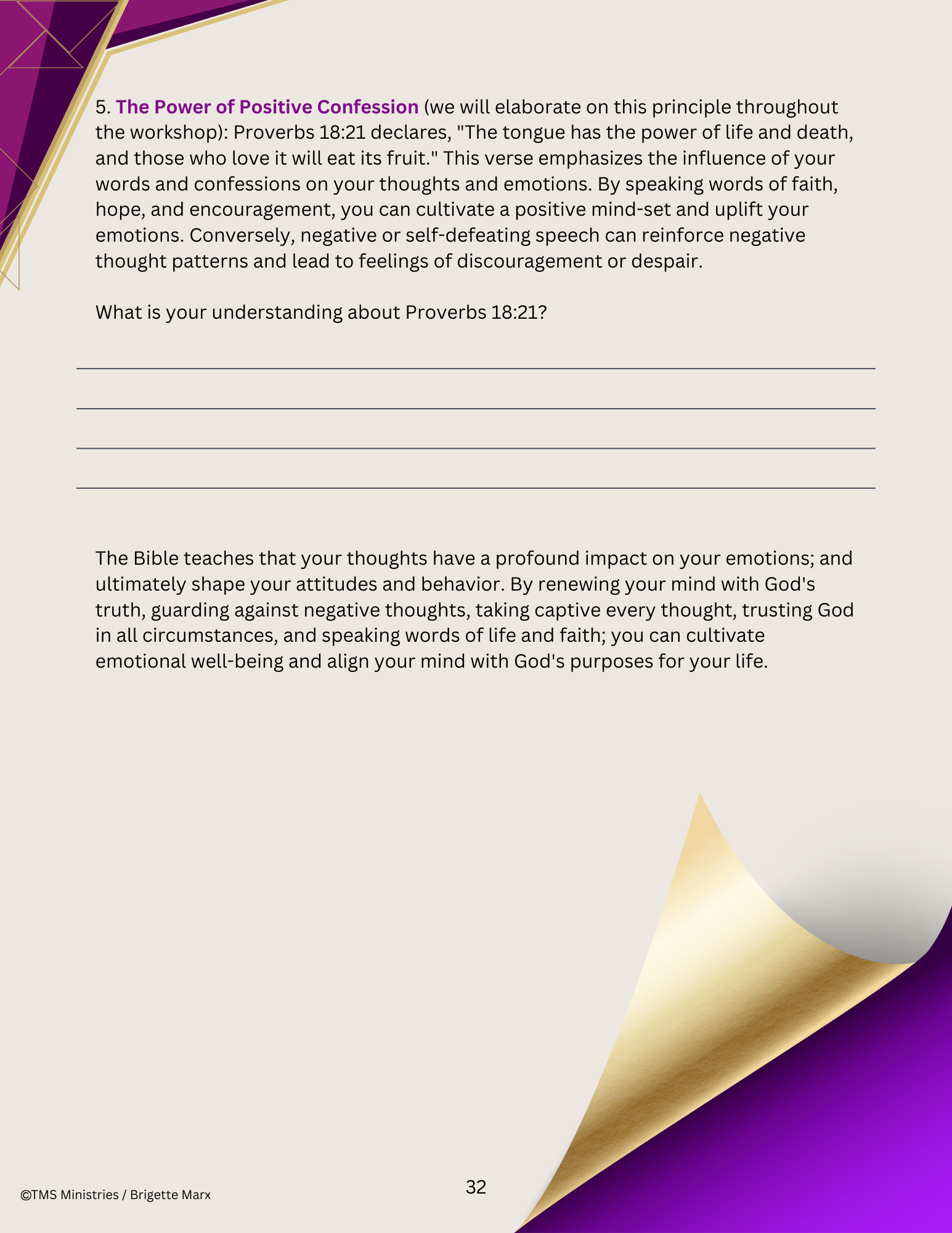 A4 PRINTED AND RING BOUND: OVERCOMING MENTAL BATTLES AND FINDING EMOTIONAL PEACE