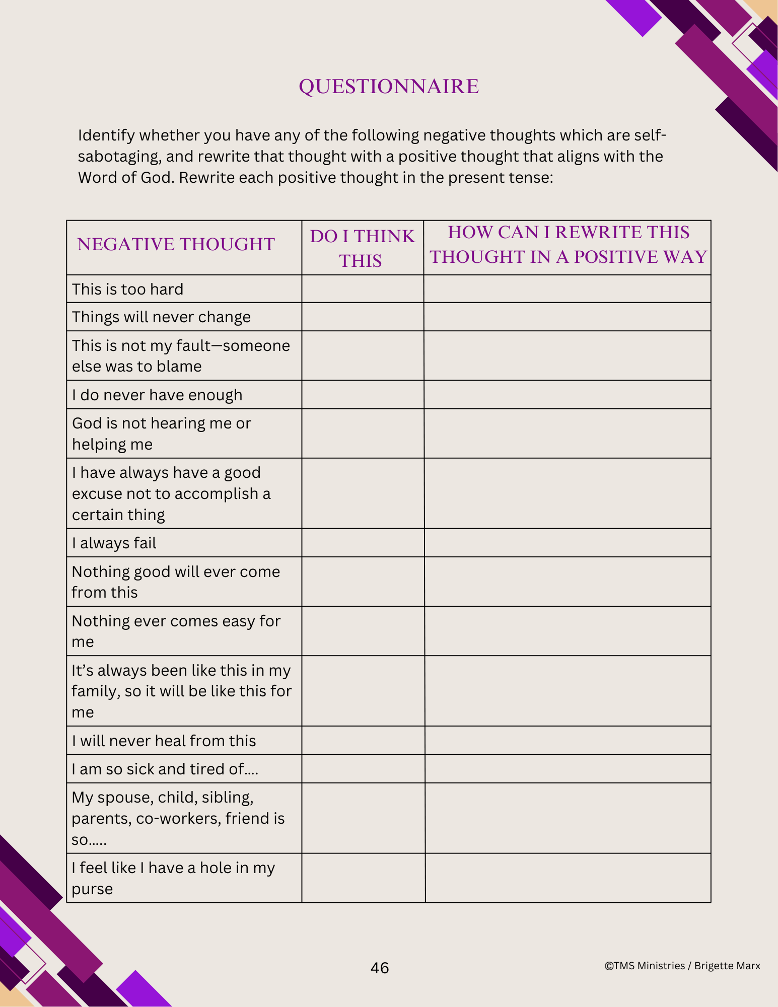 A4 PRINTED AND RING BOUND: OVERCOMING MENTAL BATTLES AND FINDING EMOTIONAL PEACE