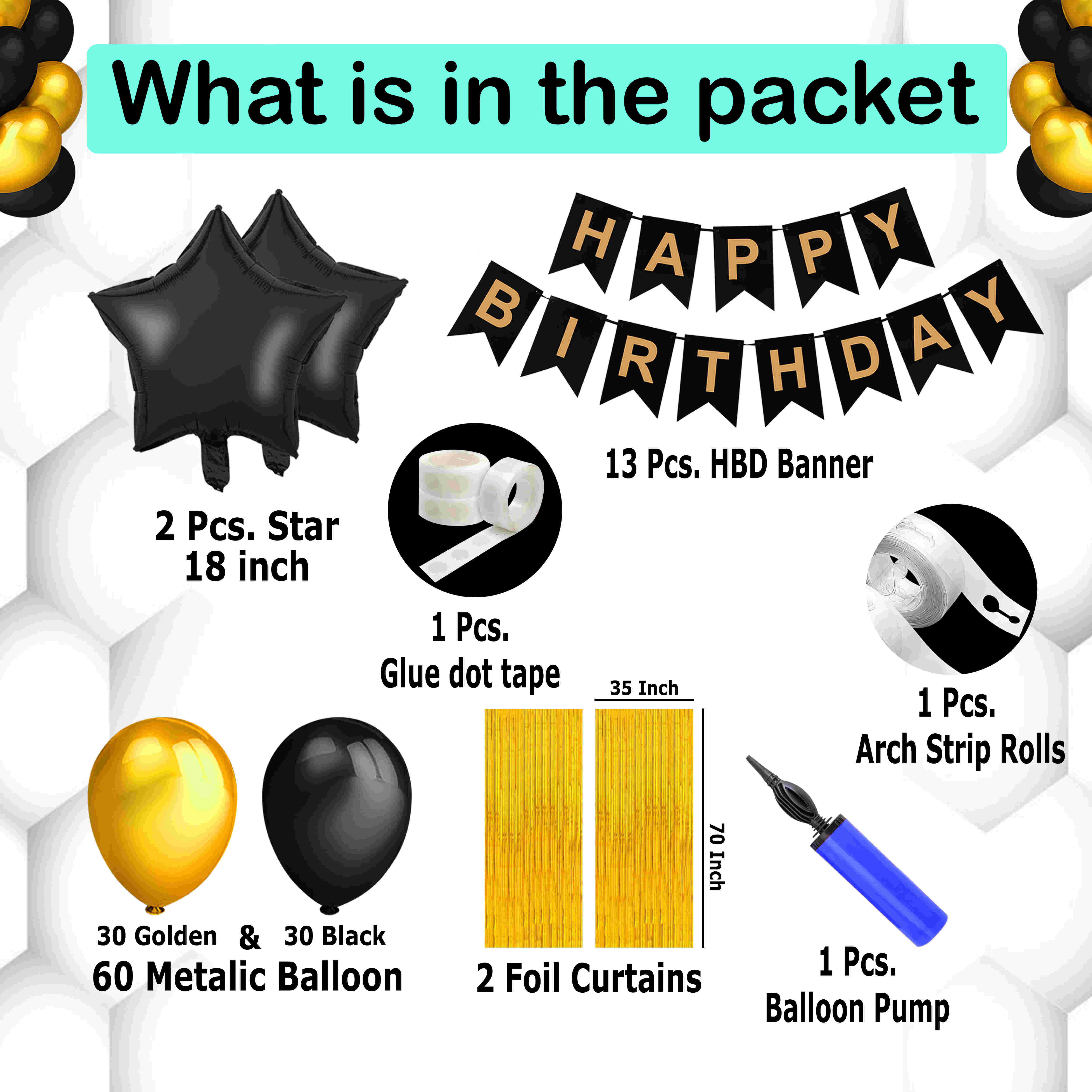 HAPPY BIRTHDAY DECORATION COMBO KIT (BANNER)