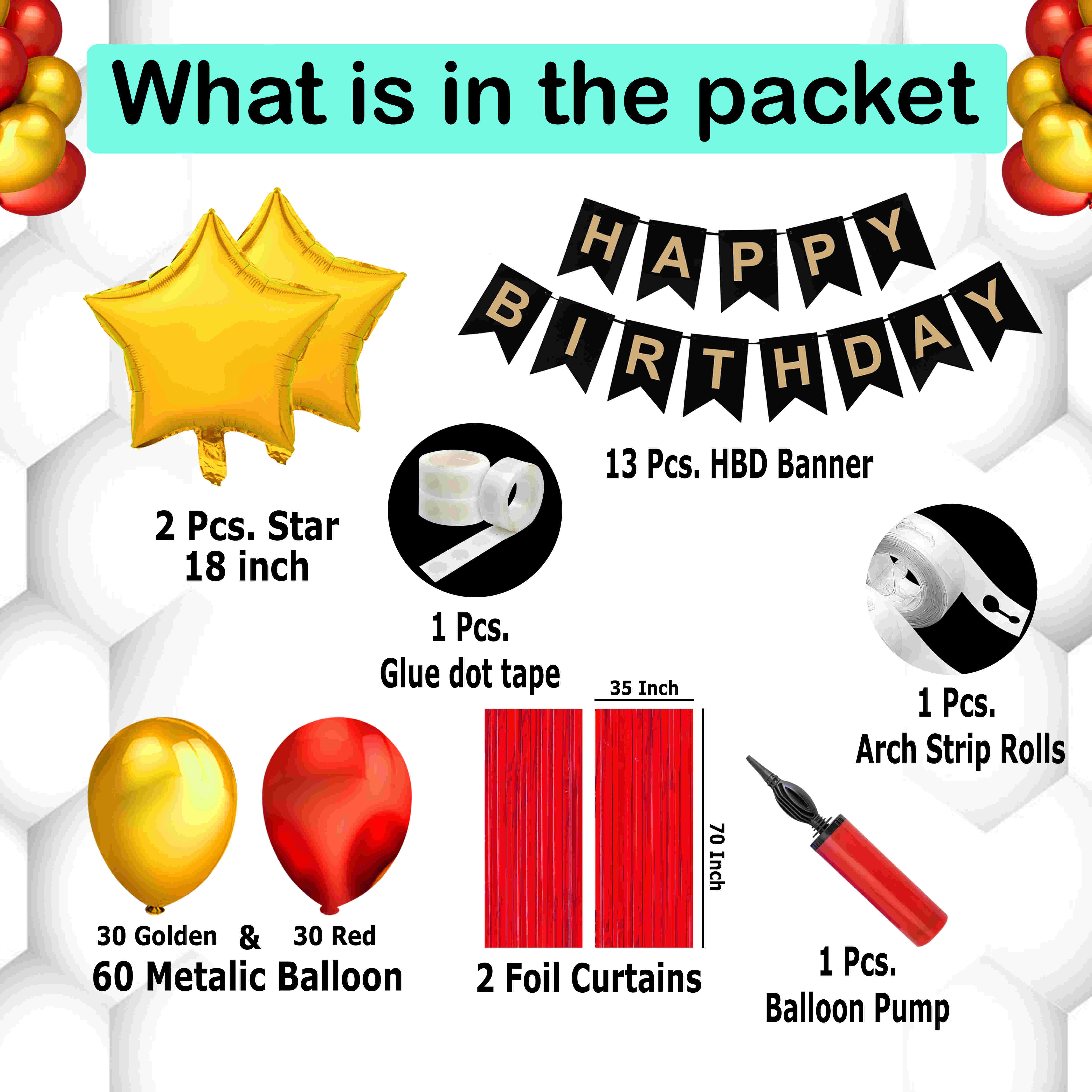 HAPPY BIRTHDAY DECORATION COMBO KIT (BANNER)