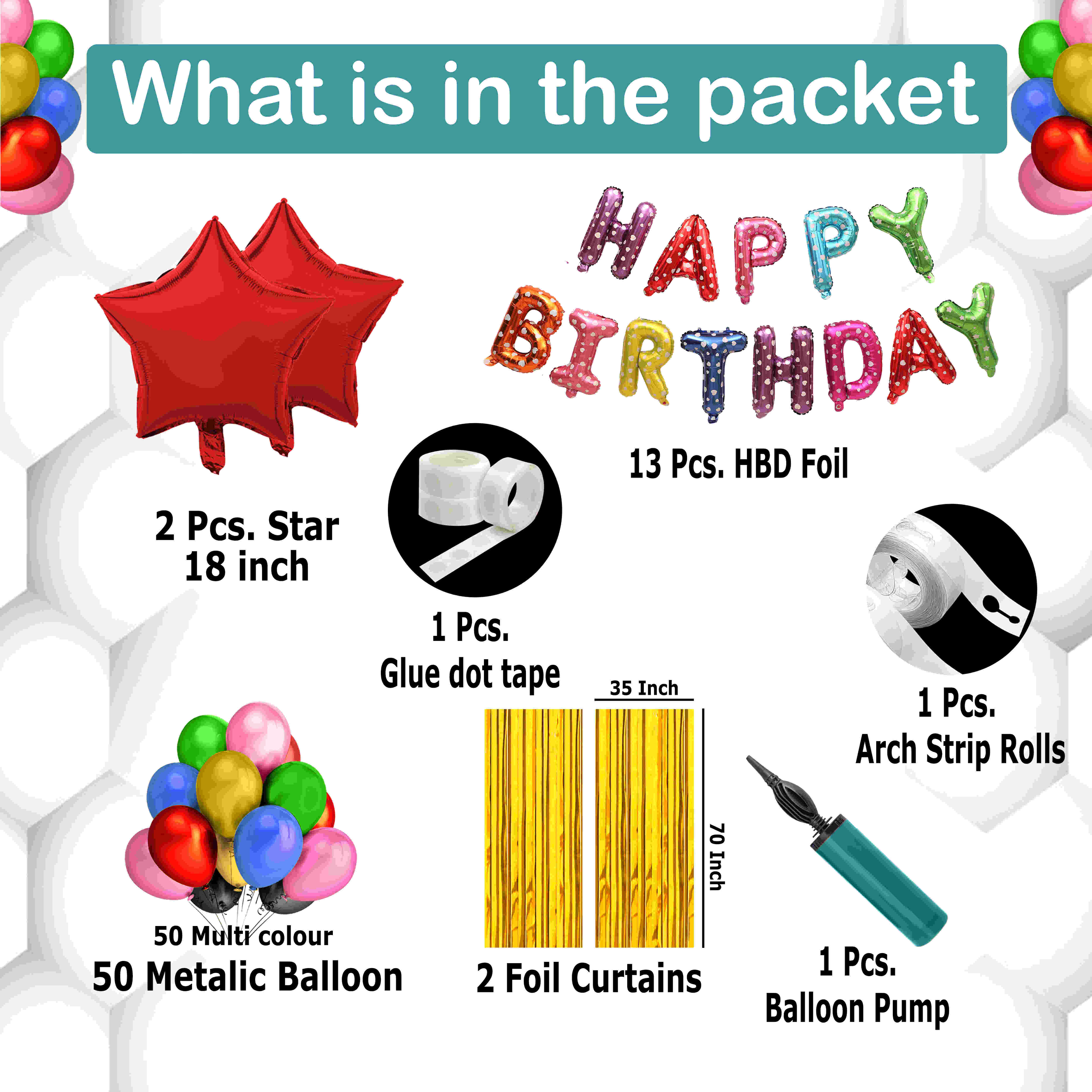 HAPPY BIRTHDAY DECORATION COMBO KIT (FOIL)