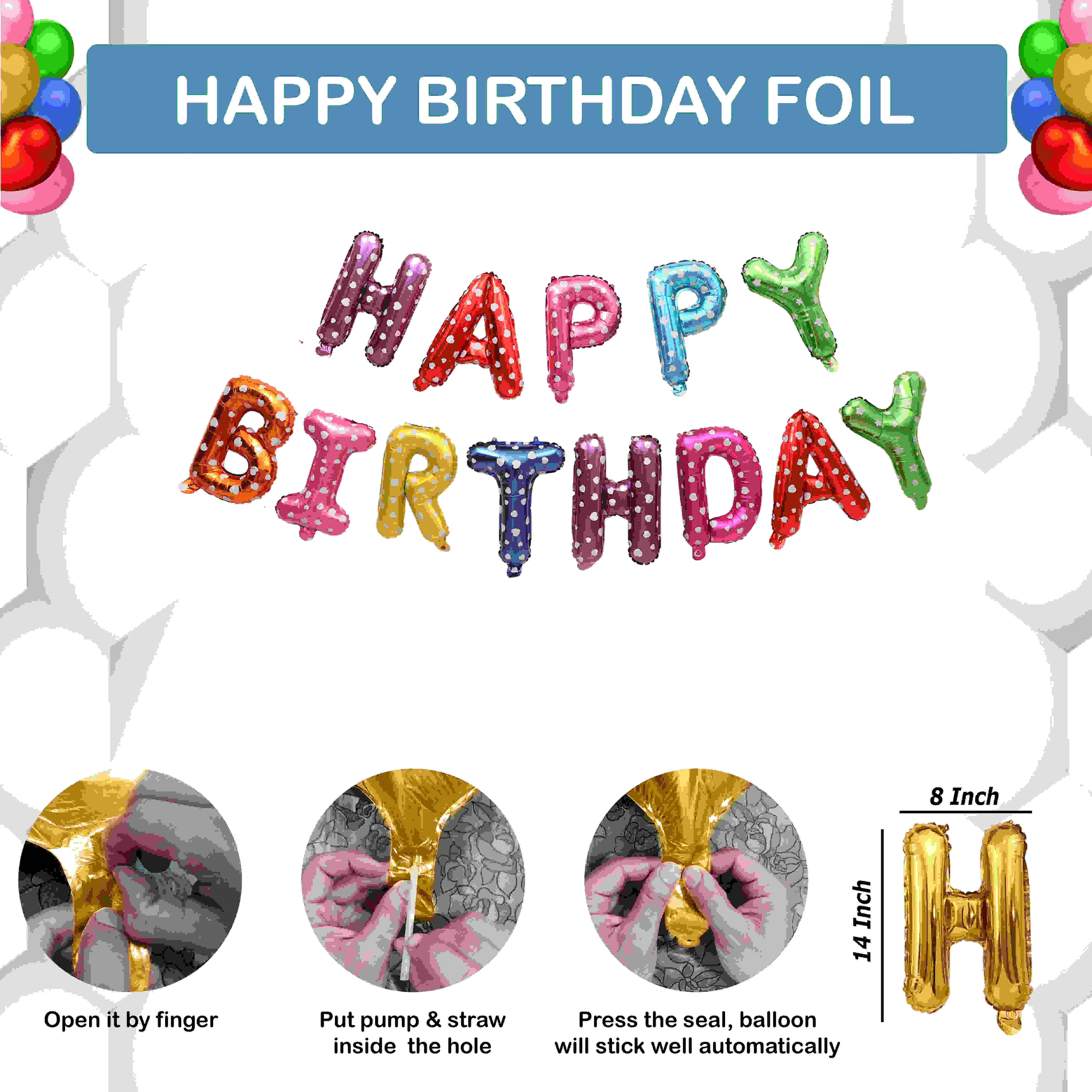 HAPPY BIRTHDAY DECORATION COMBO KIT (FOIL)