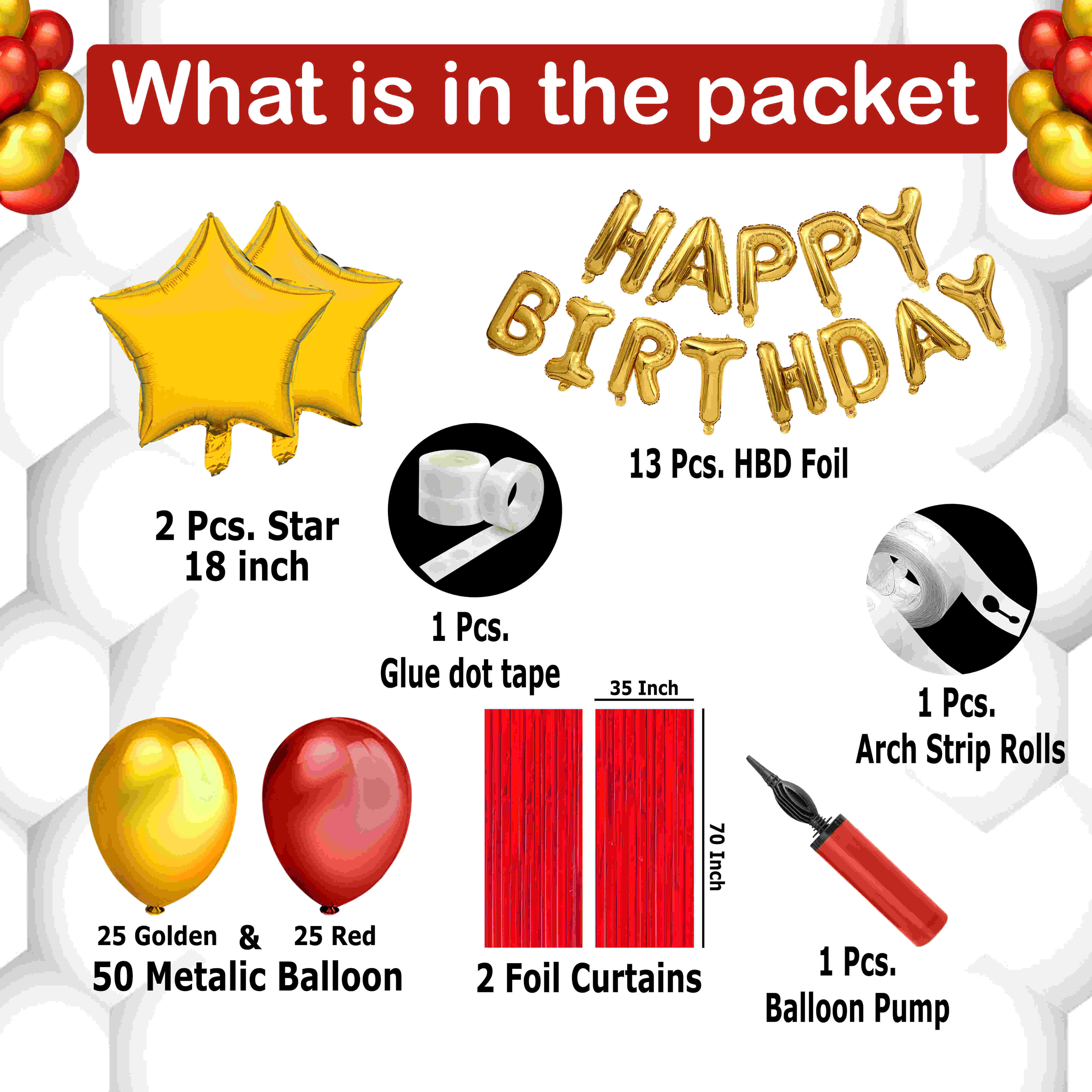 HAPPY BIRTHDAY DECORATION COMBO KIT (FOIL)