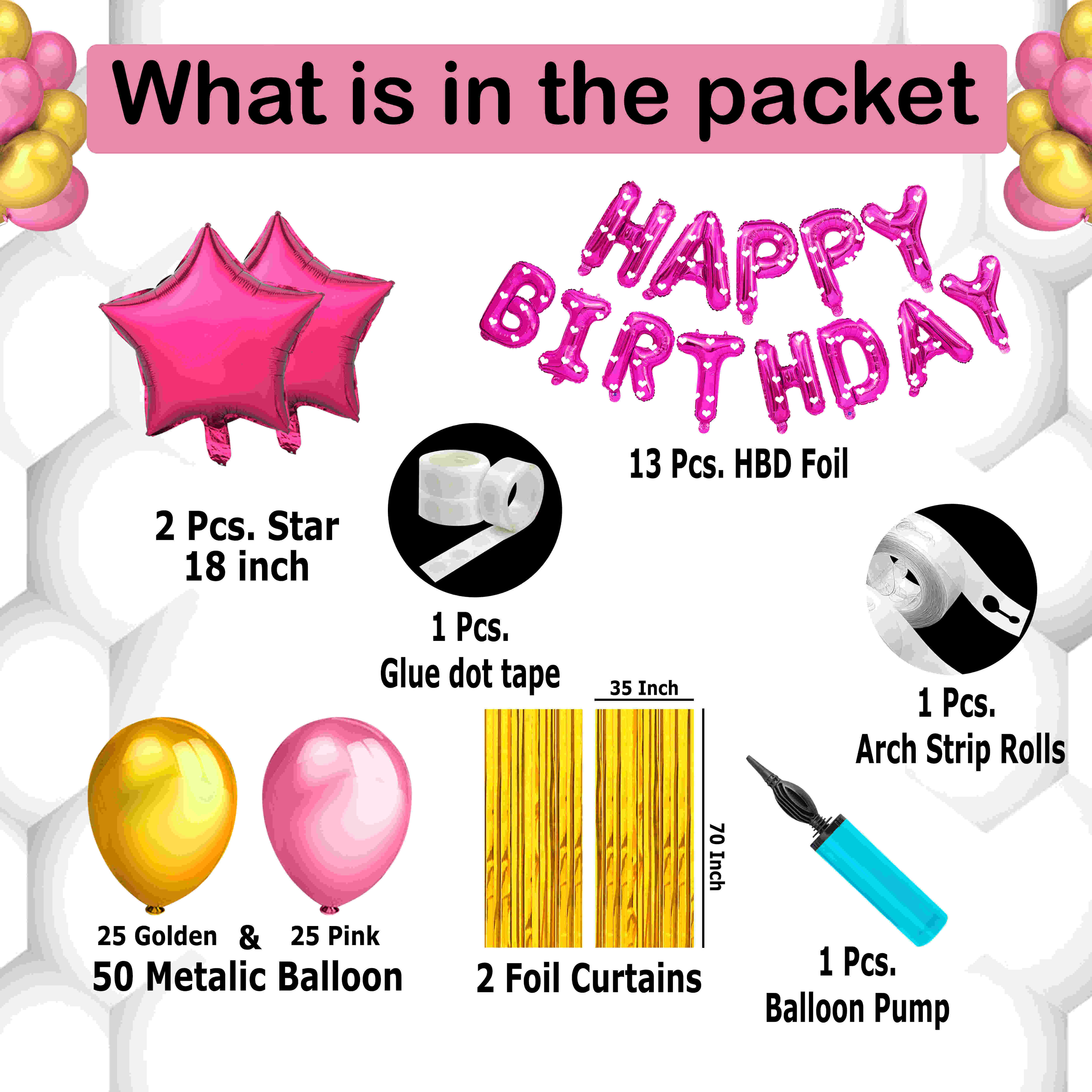 HAPPY BIRTHDAY DECORATION COMBO KIT (FOIL)