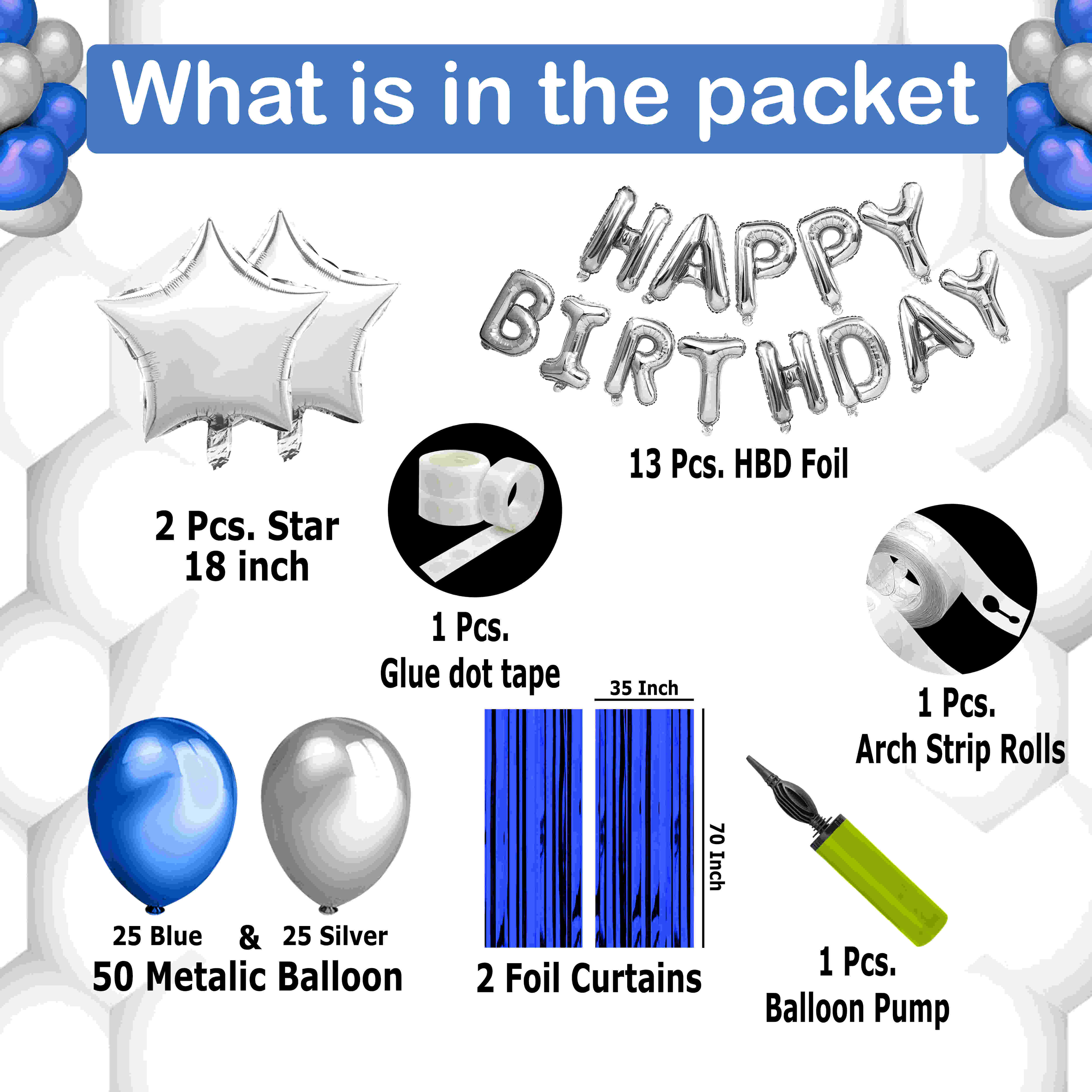 HAPPY BIRTHDAY DECORATION COMBO KIT (FOIL)