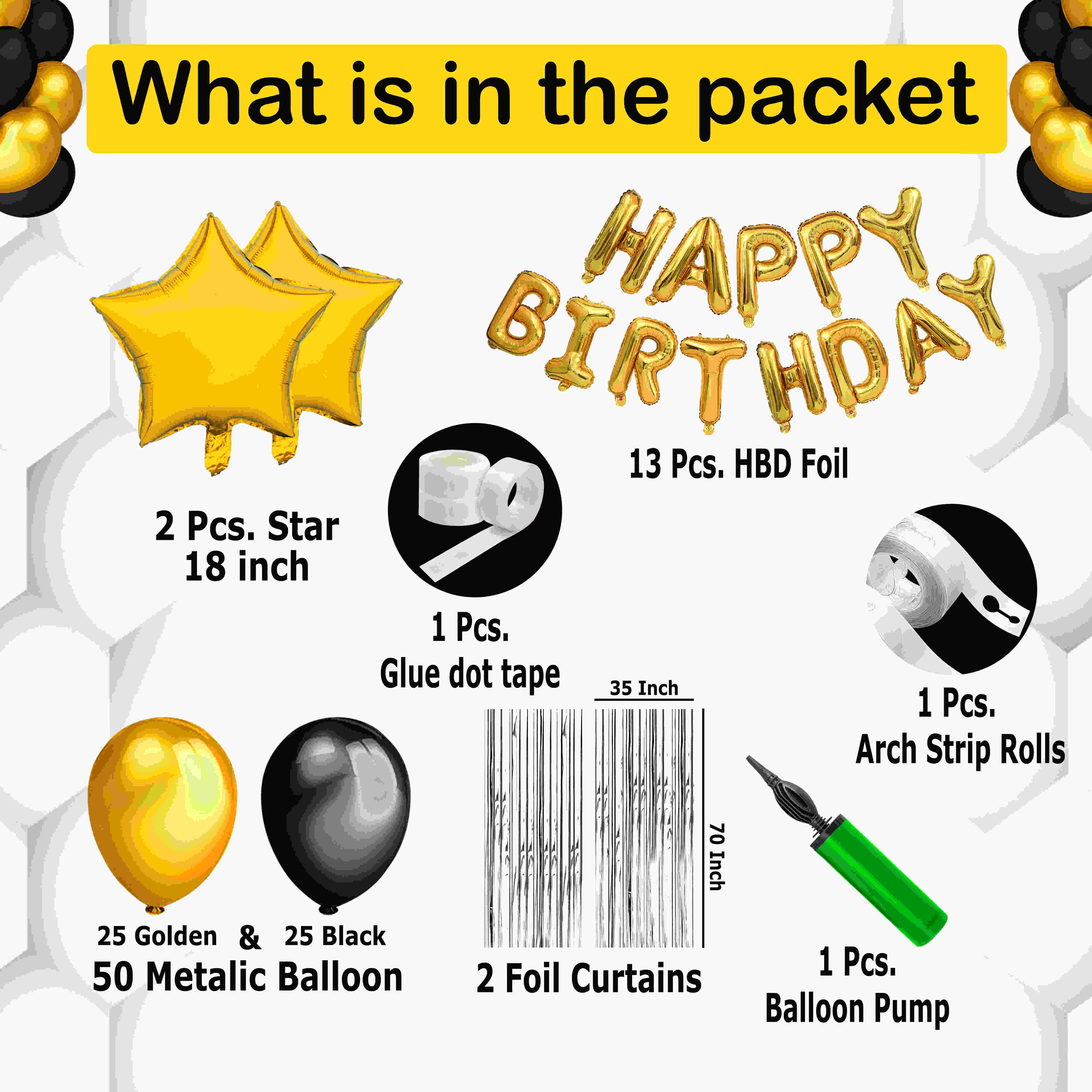 HAPPY BIRTHDAY DECORATION COMBO KIT (FOIL)