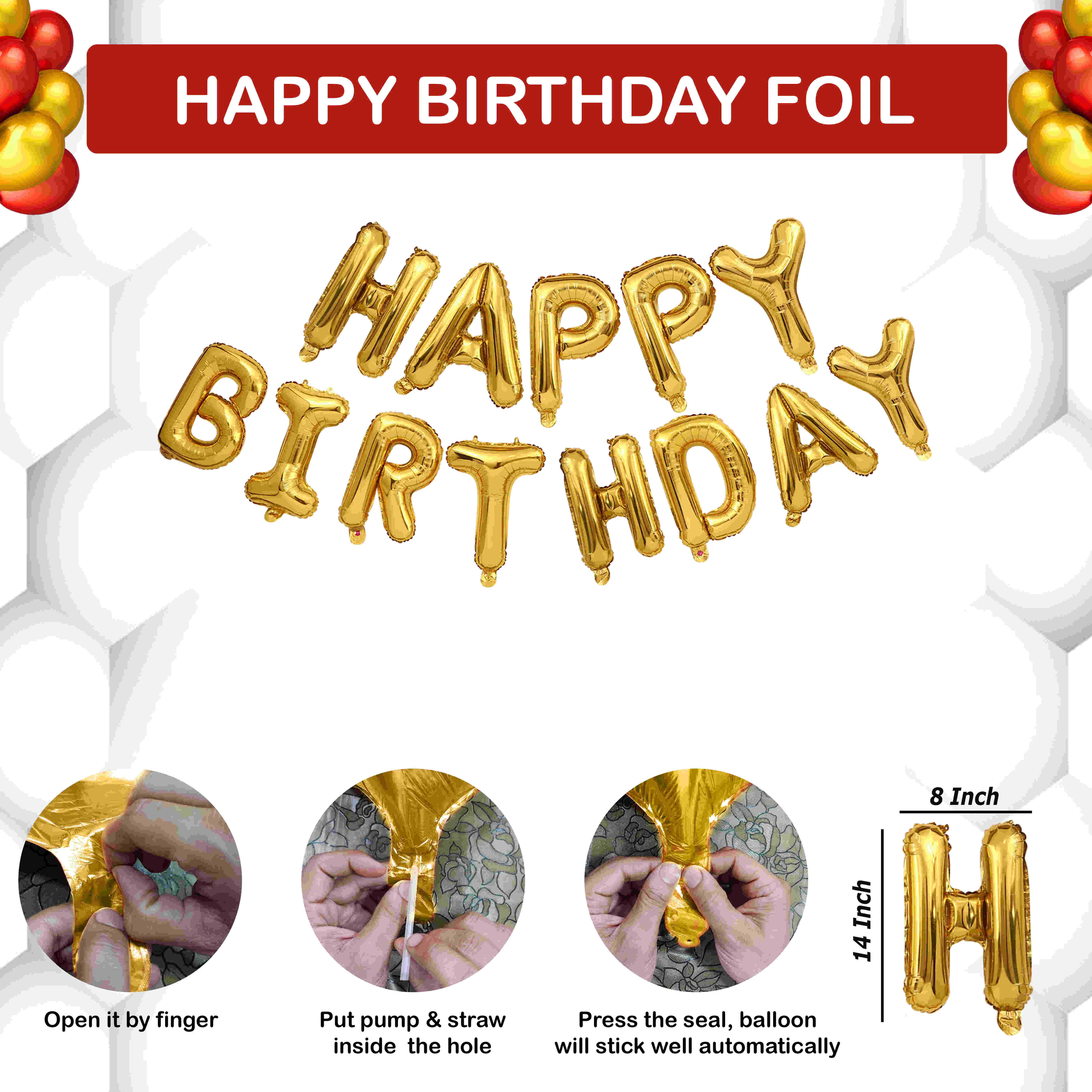 HAPPY BIRTHDAY DECORATION COMBO KIT (FOIL)