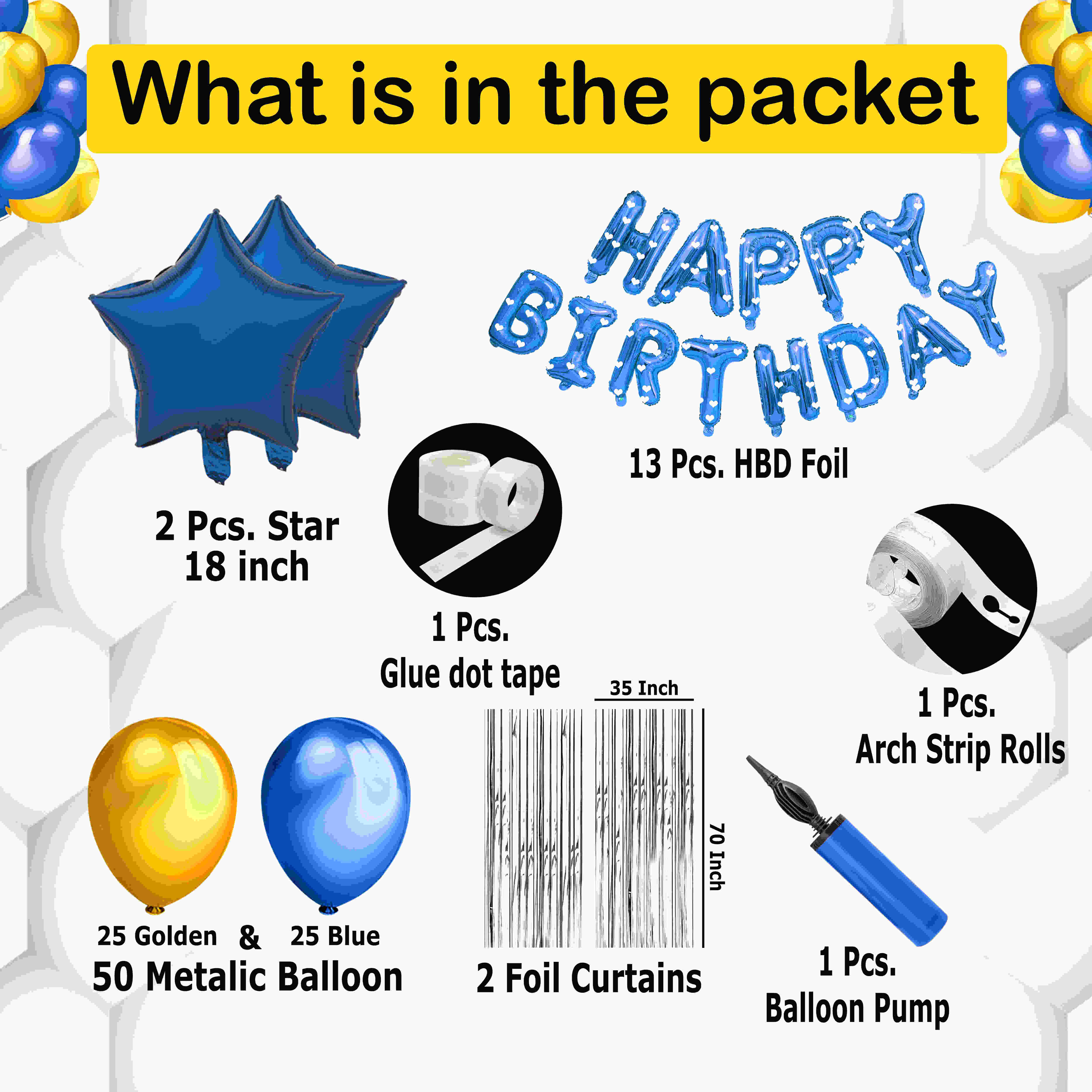 HAPPY BIRTHDAY DECORATION COMBO KIT (FOIL)