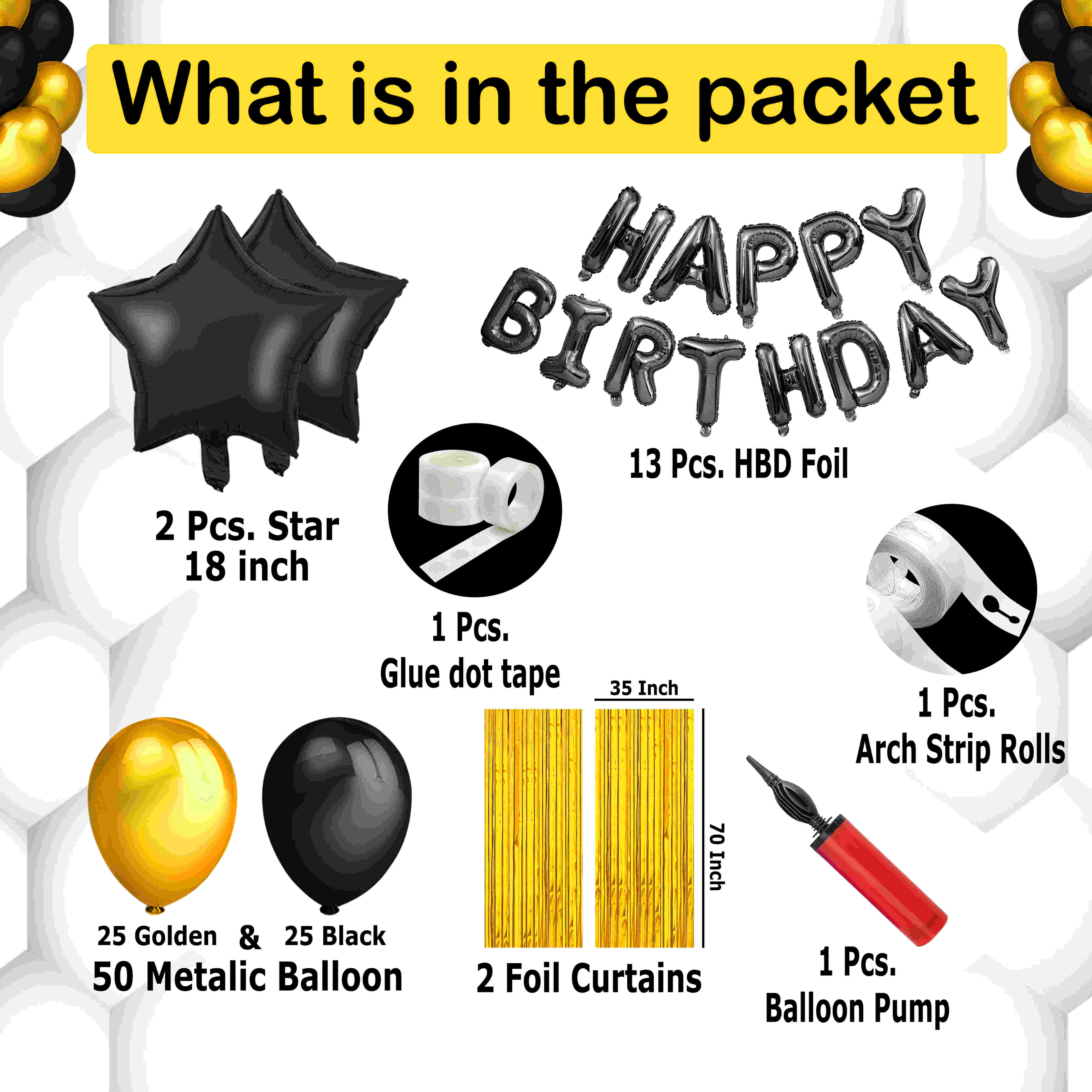 HAPPY BIRTHDAY DECORATION COMBO KIT (FOIL)