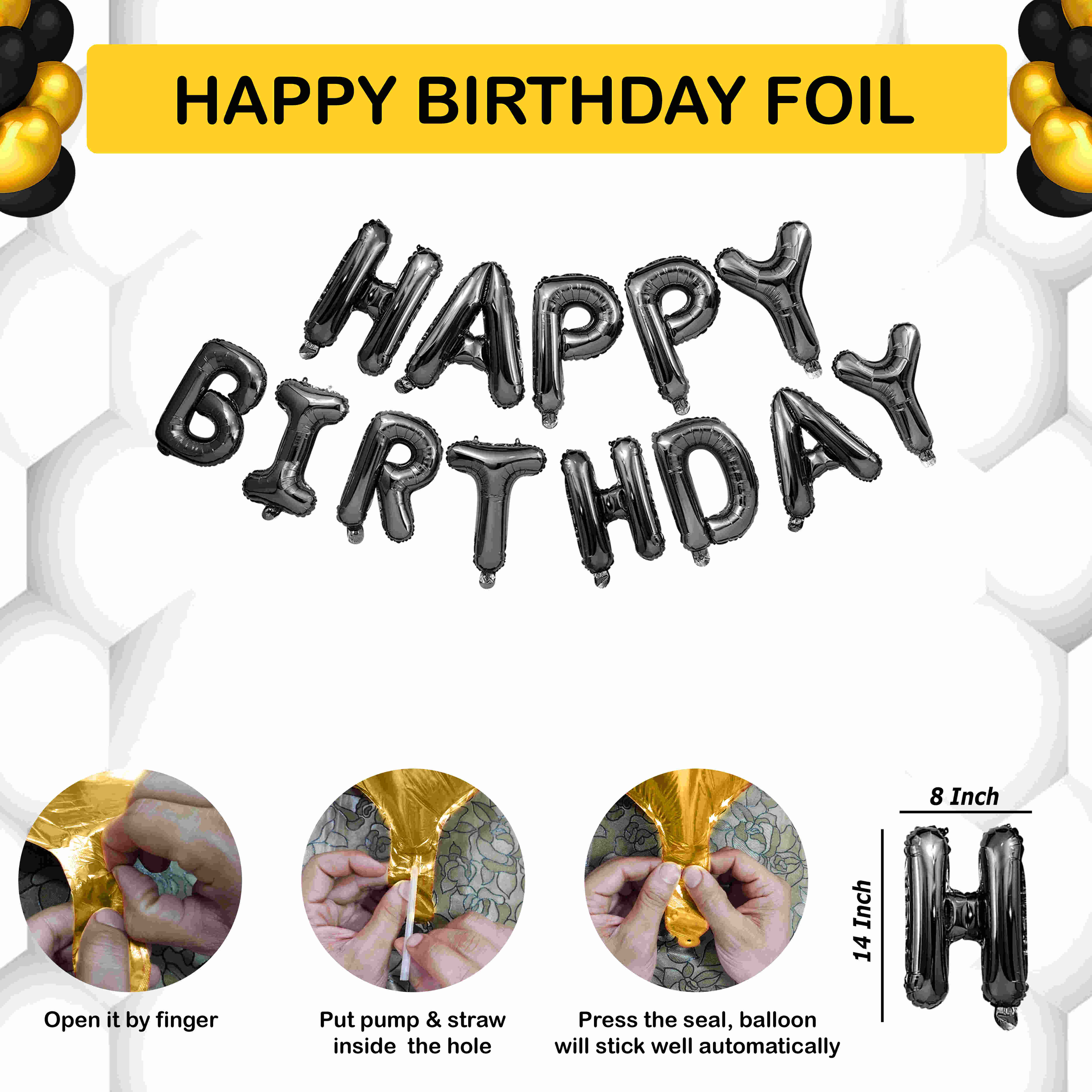 HAPPY BIRTHDAY DECORATION COMBO KIT (FOIL)