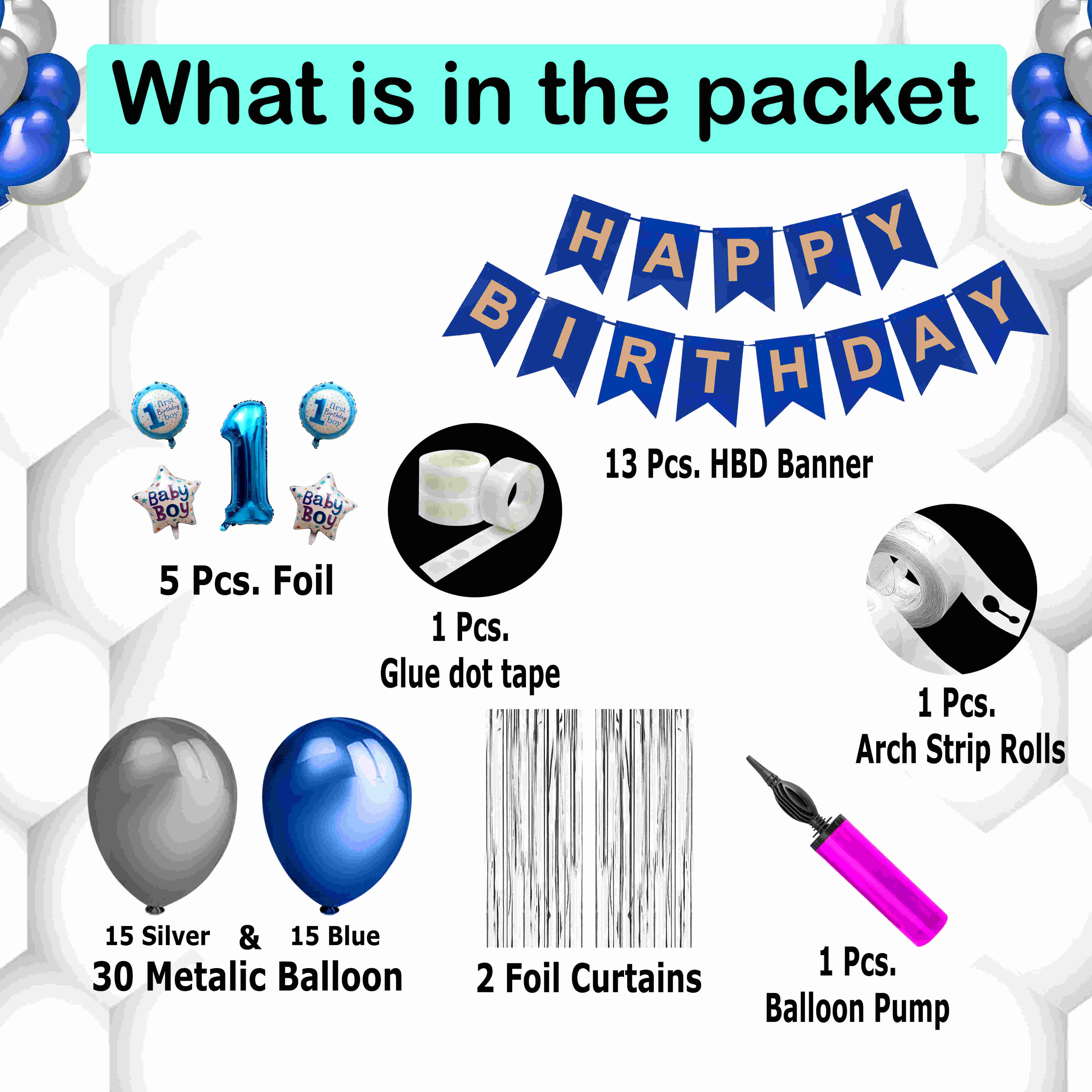 1ST BIRTHDAY DECORATION COMBO KIT