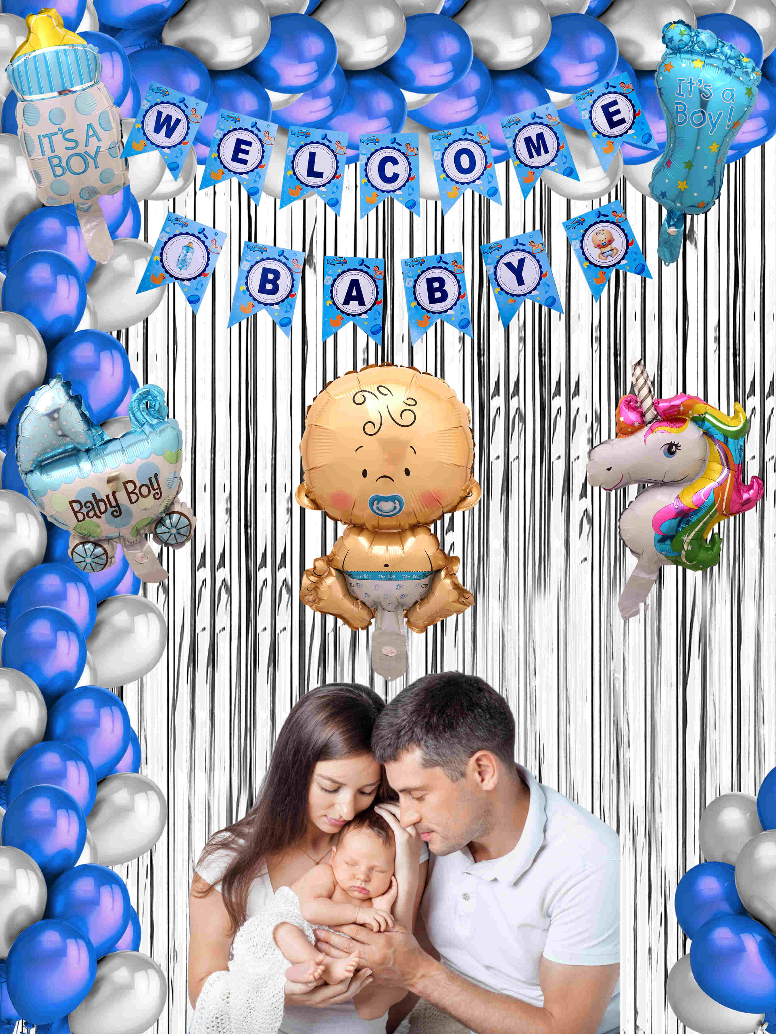 WELCOME BABY DECORATION COMBO KIT(BLUE)