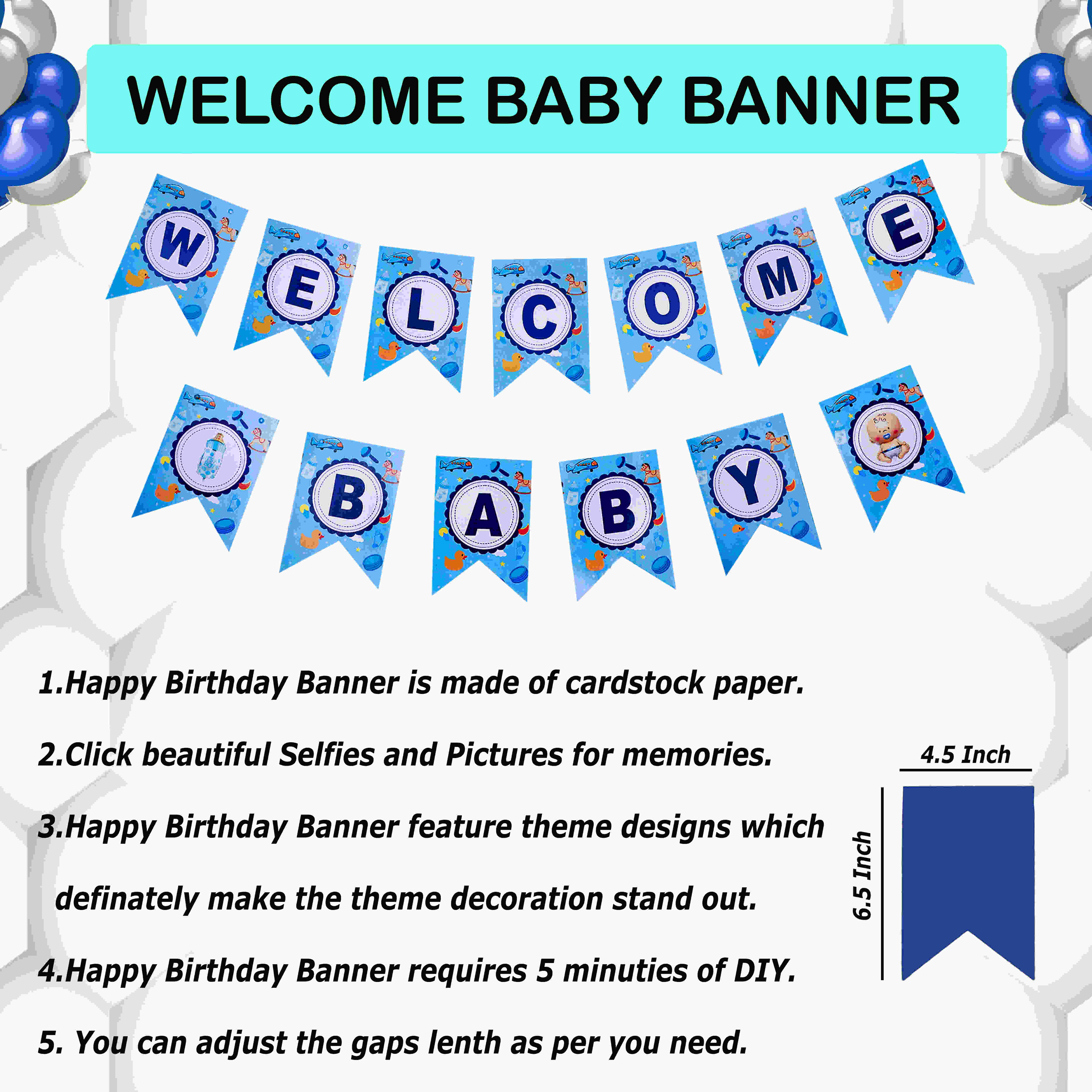 WELCOME BABY DECORATION COMBO KIT(BLUE)