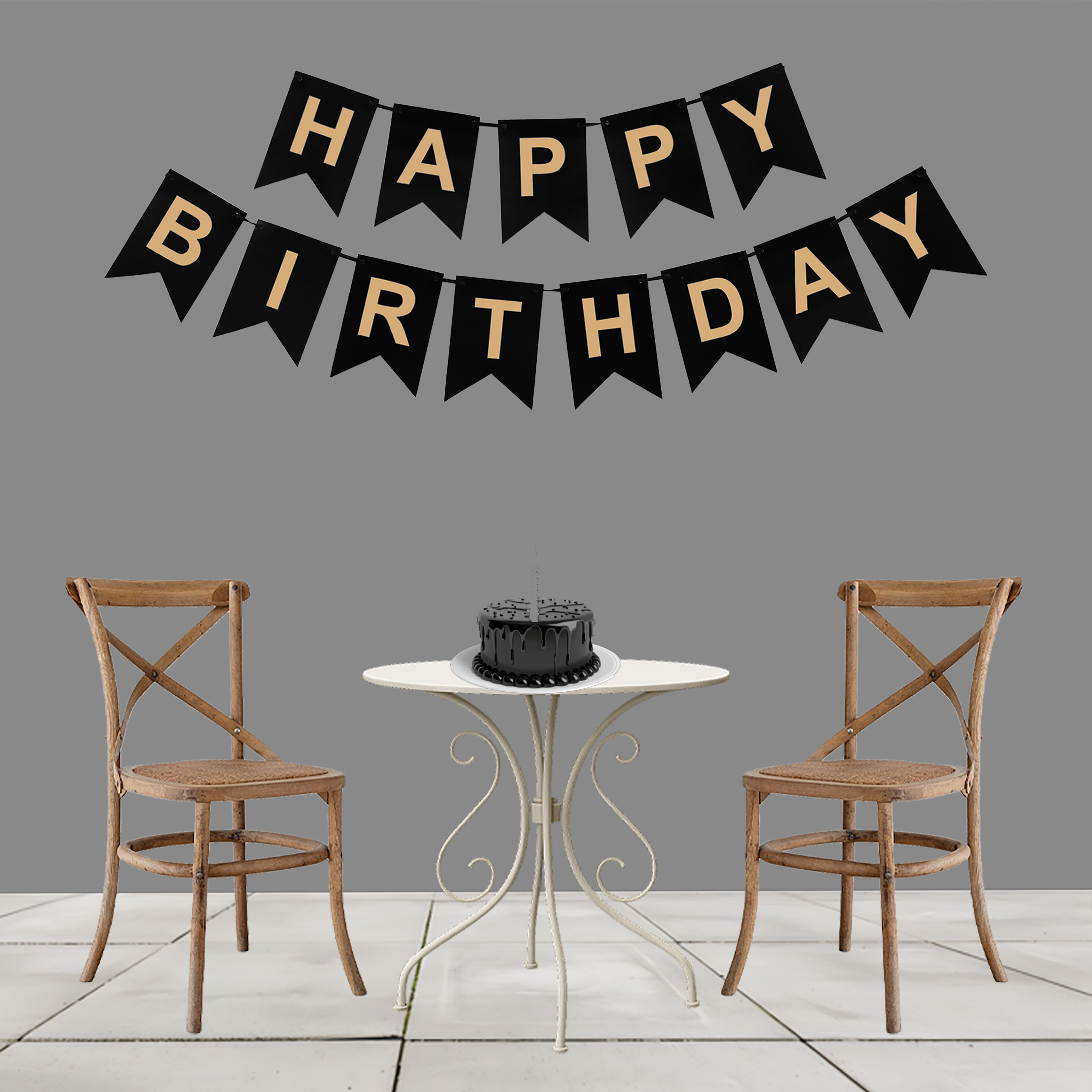 Happy Birthday Banner (BLACK)