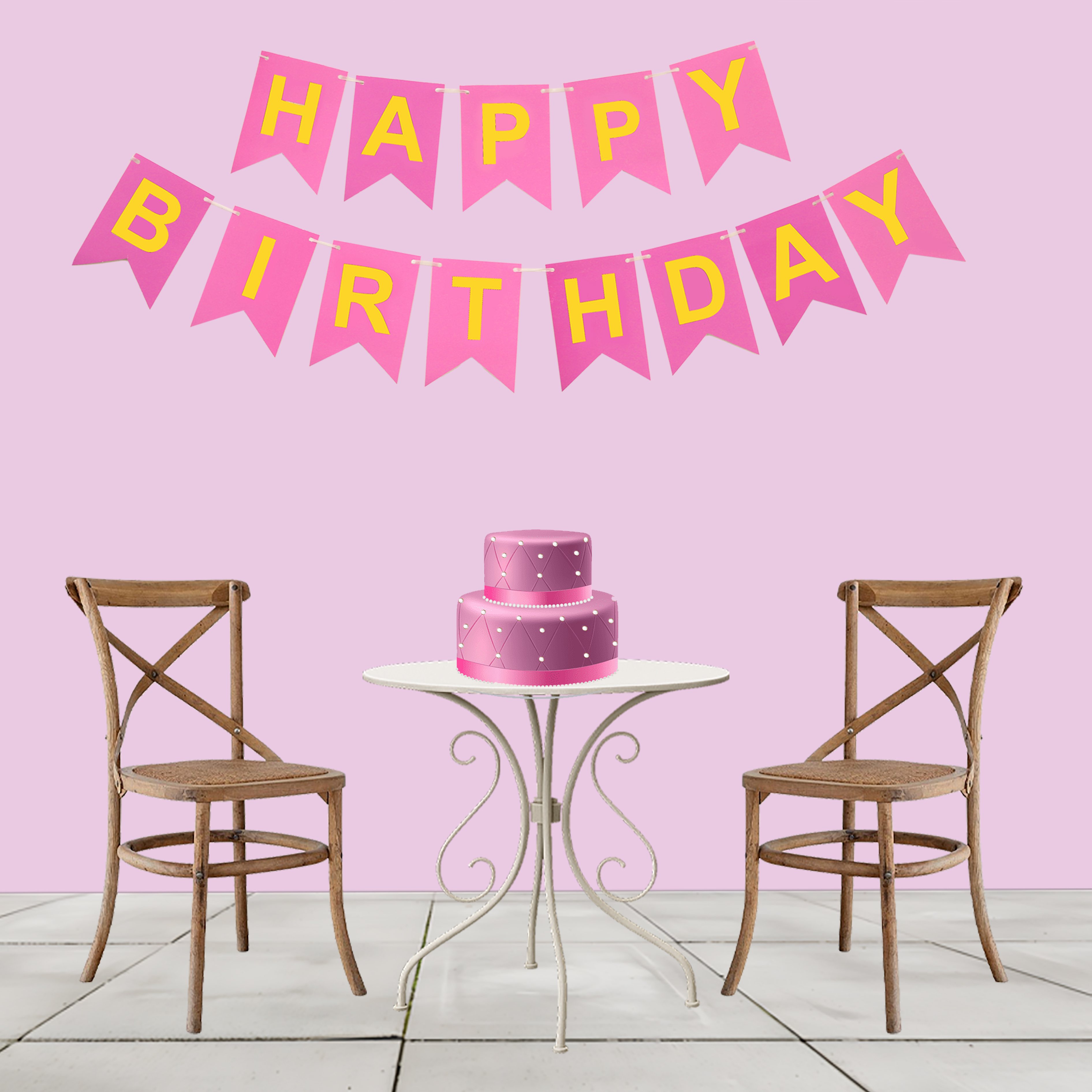 HAPPY BIRTHDAY BANNER (PINK)