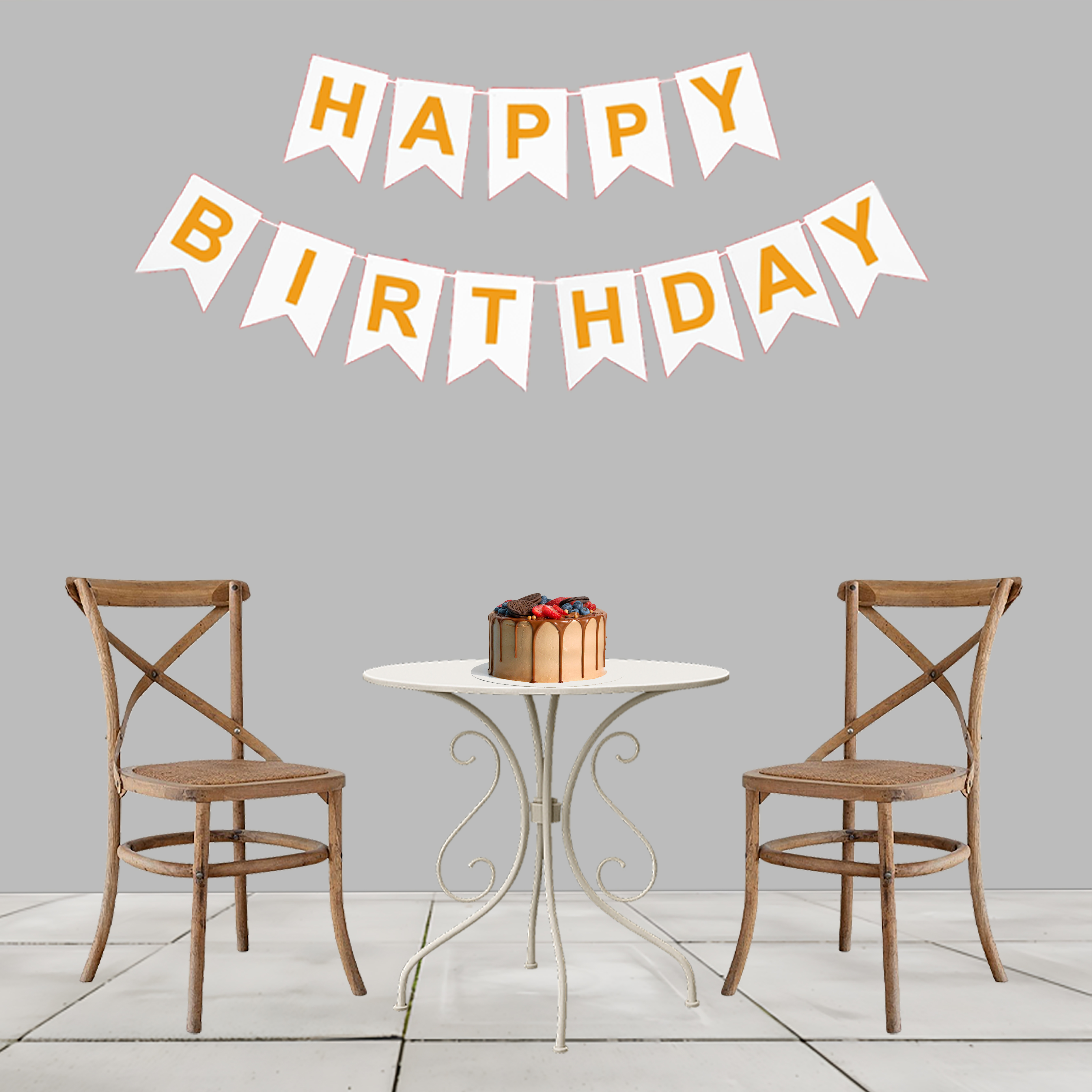 HAPPY BIRTHDAY BANNER (WHITE)