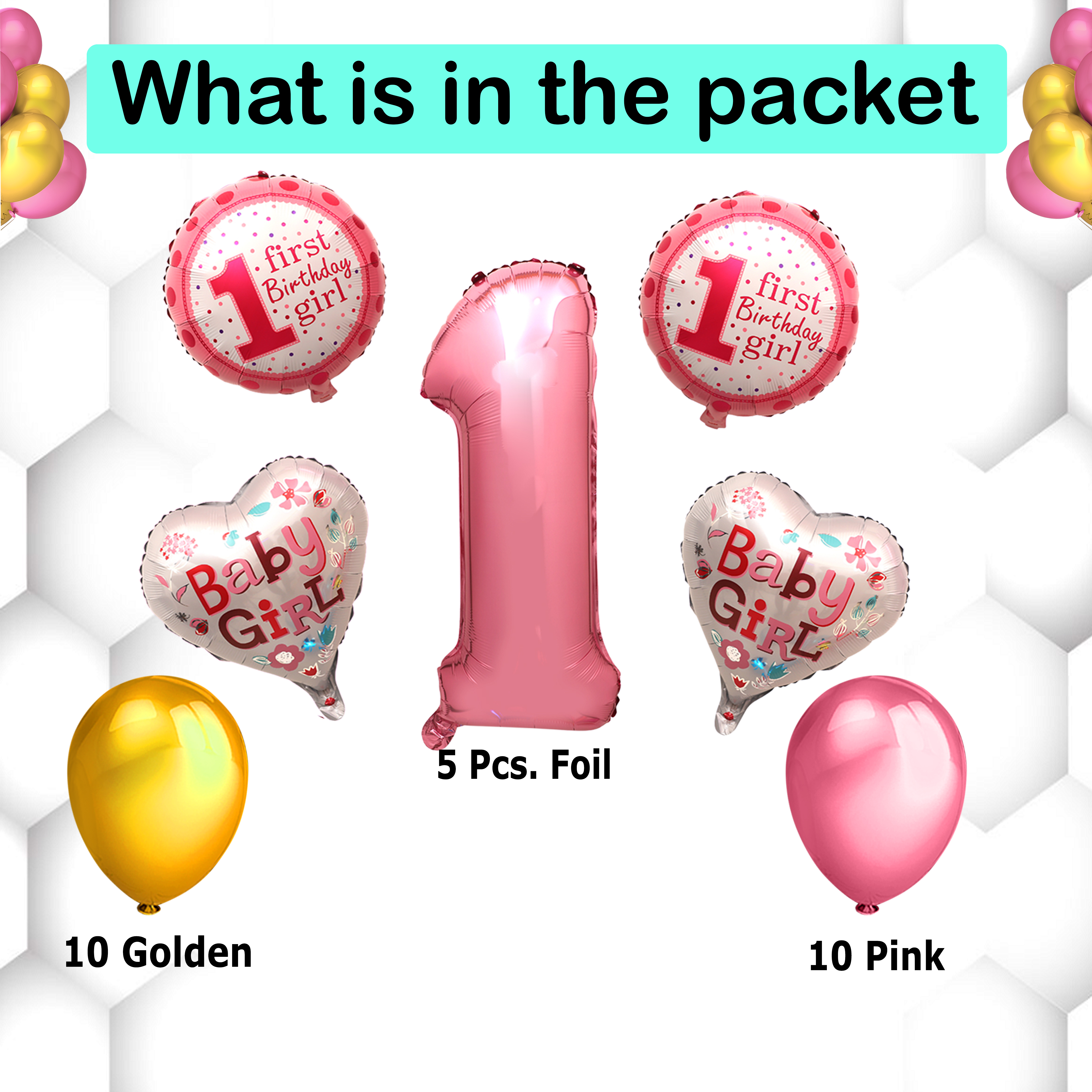 1st Birthday Balloon Set