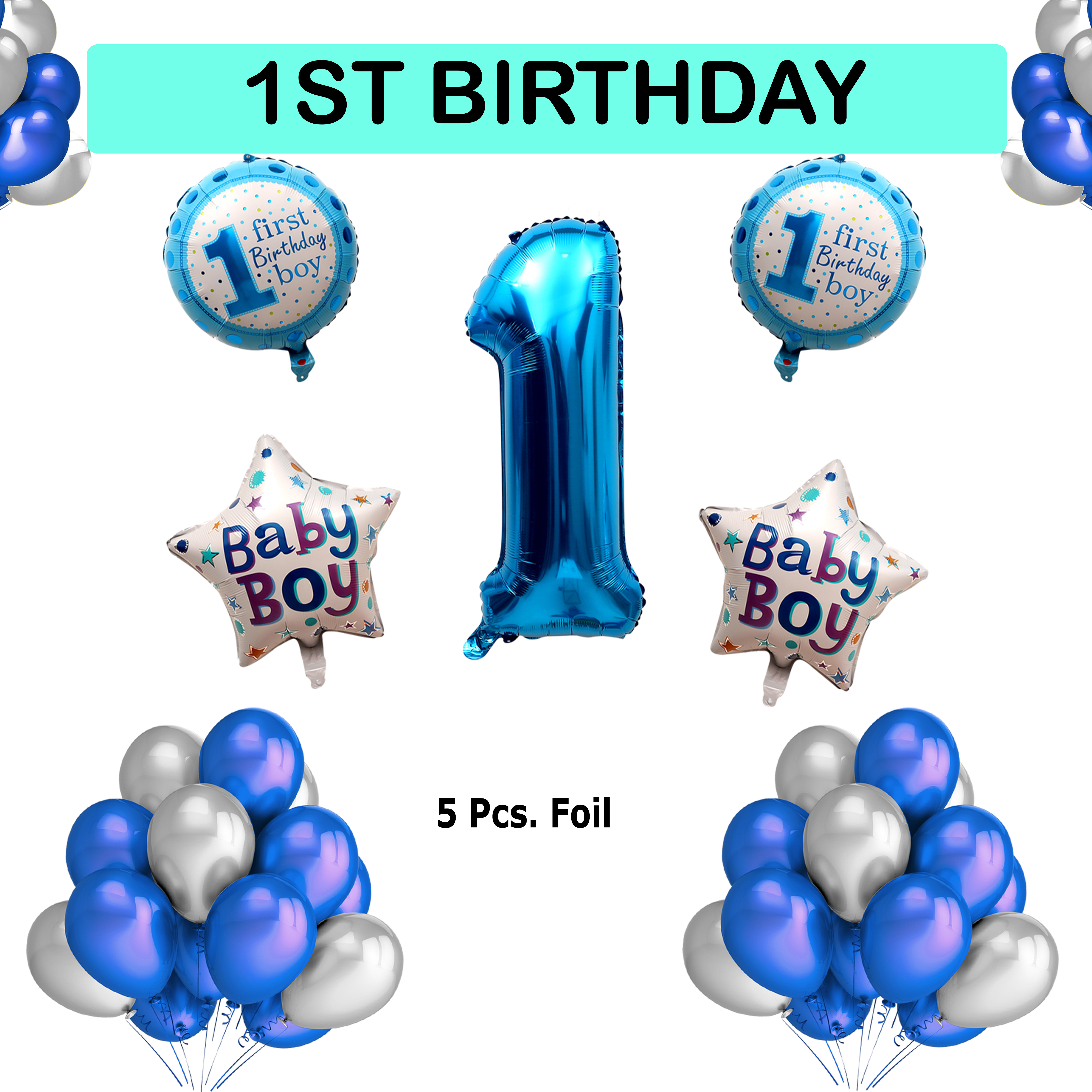 1st Birthday Balloon Set