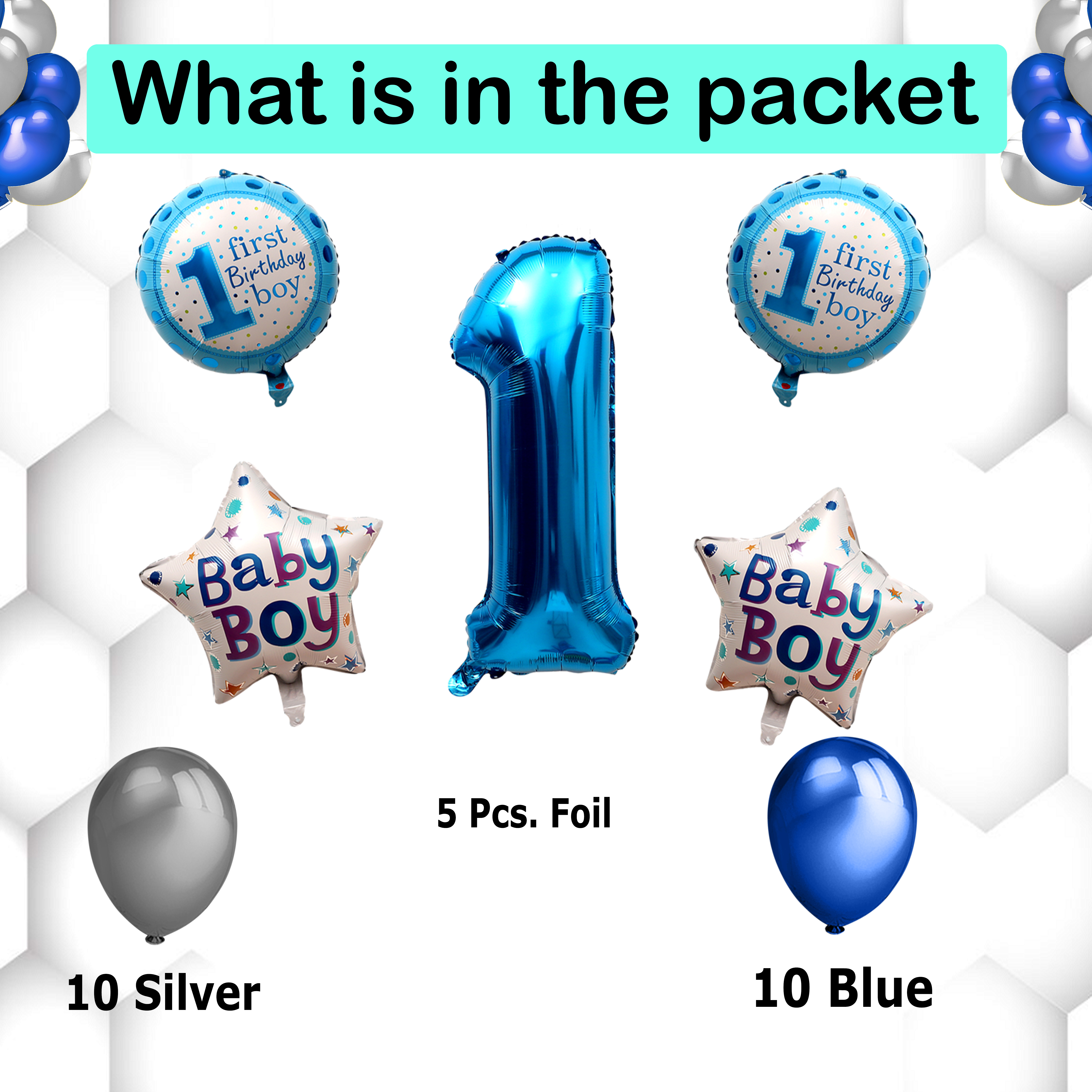 1st Birthday Balloon Set