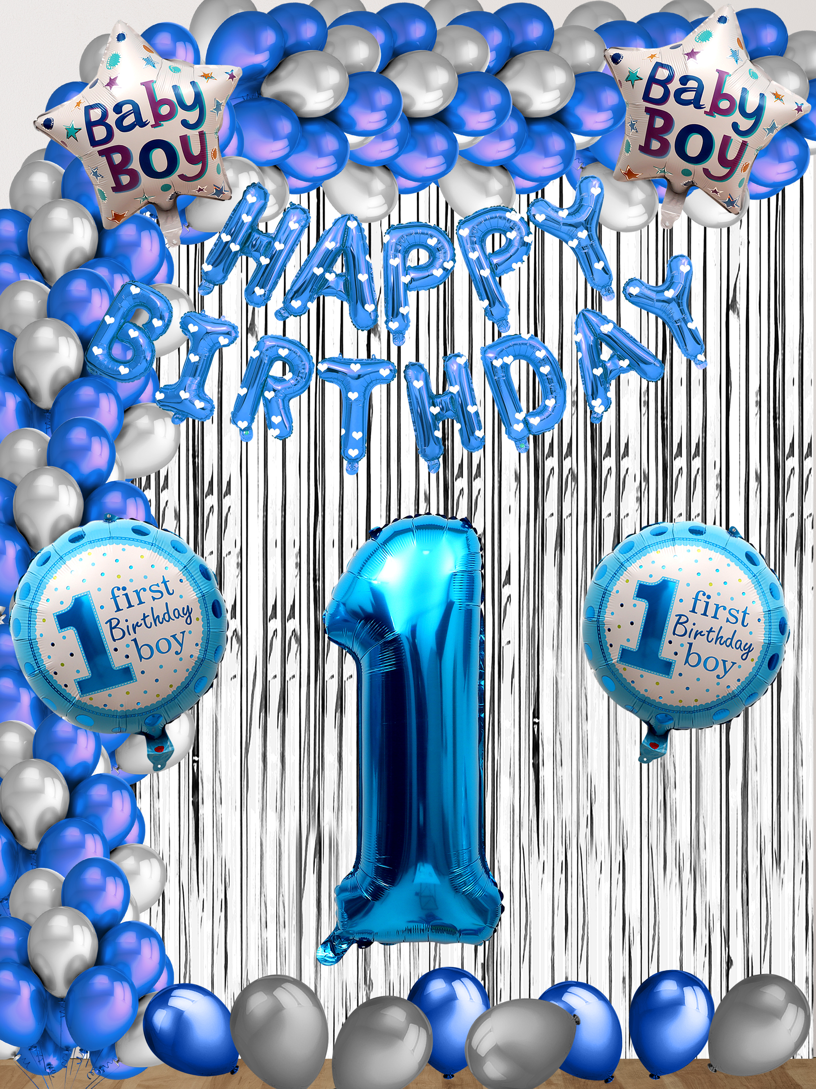 Baby Boy 1st Birthday Balloon Set