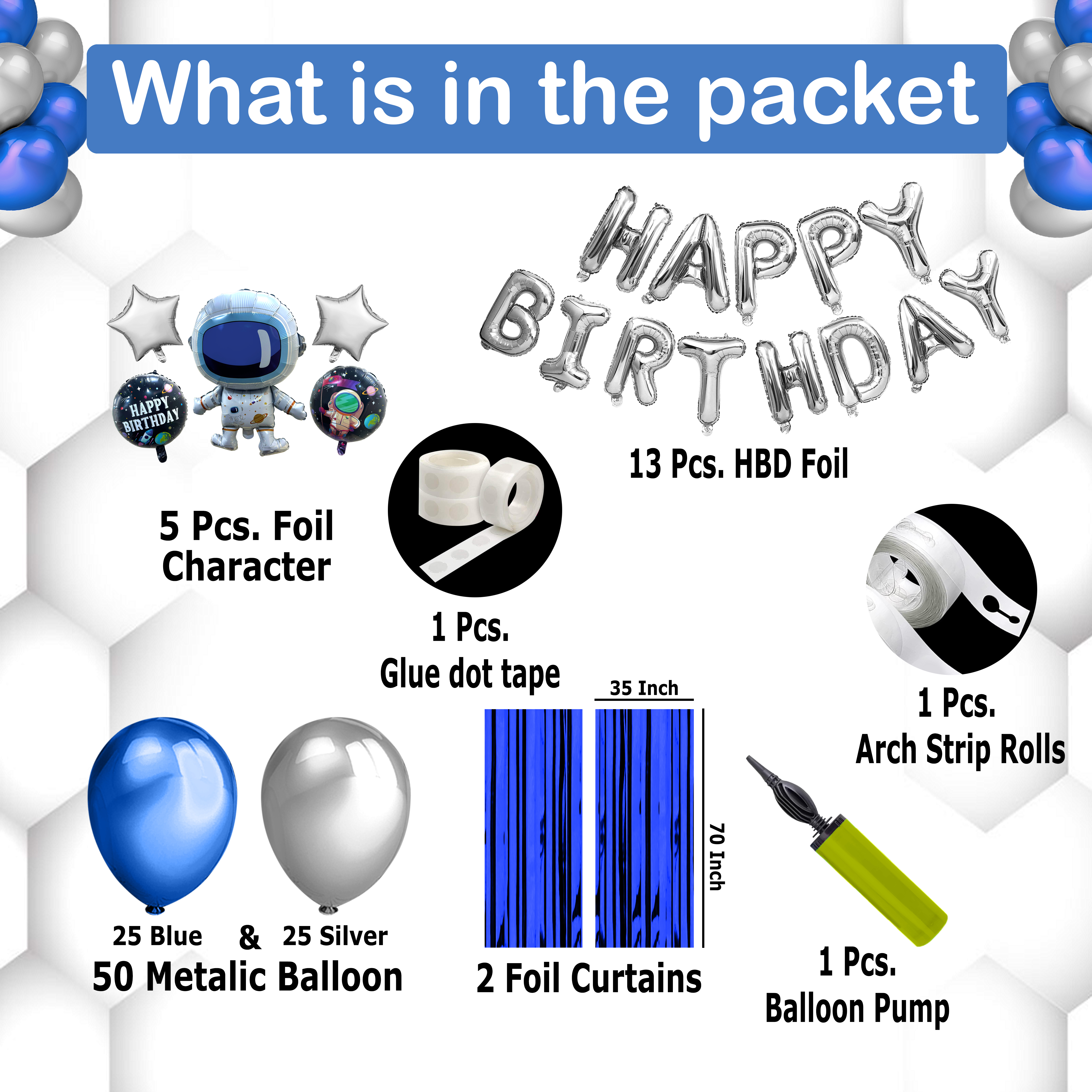 Space-Themed Birthday Decoration Set