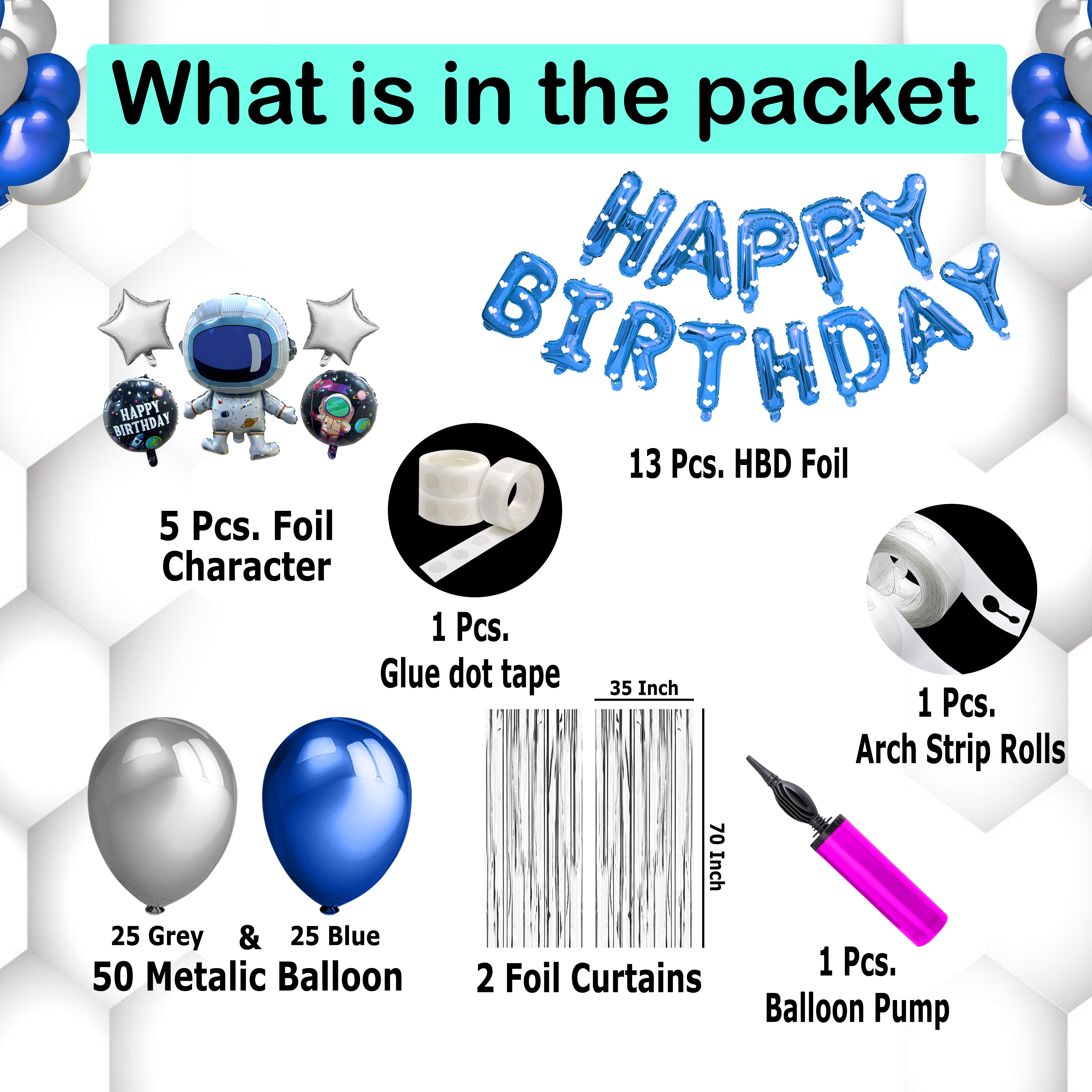 Space-Themed Birthday Party Decoration Set